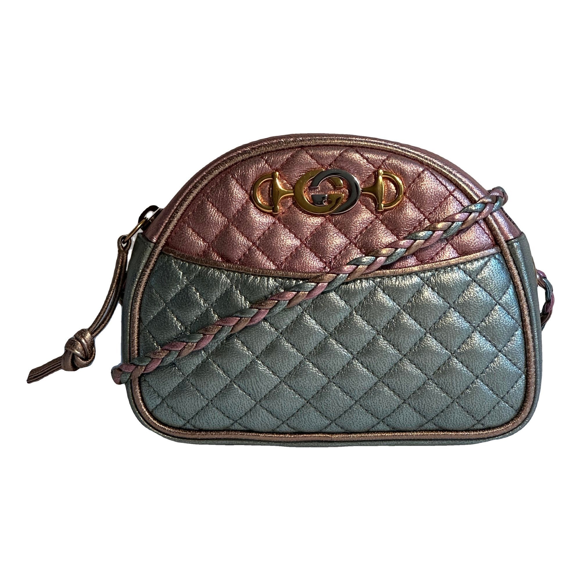 Laminated leather handbag