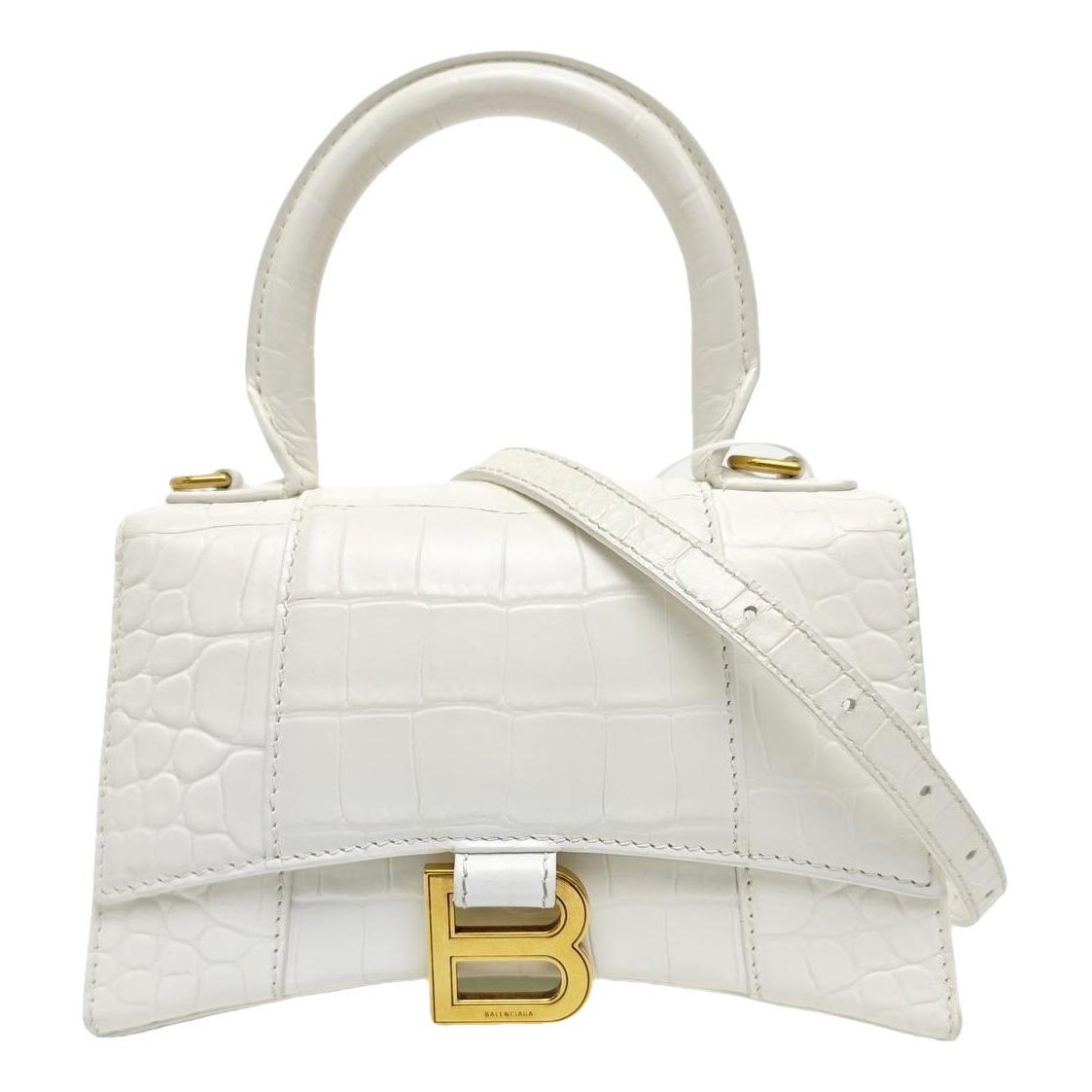 Hourglass leather handbag