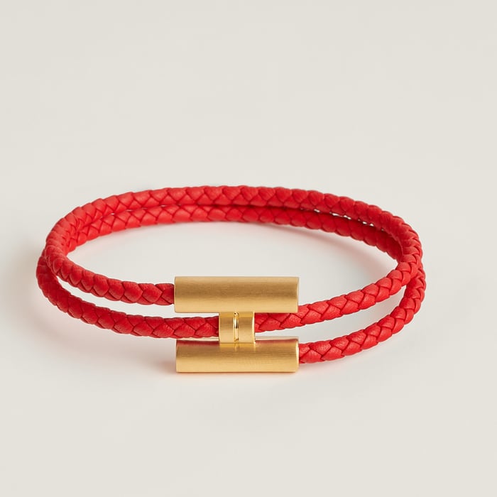 Rouge De Cœur Tournis Tresse Bracelet