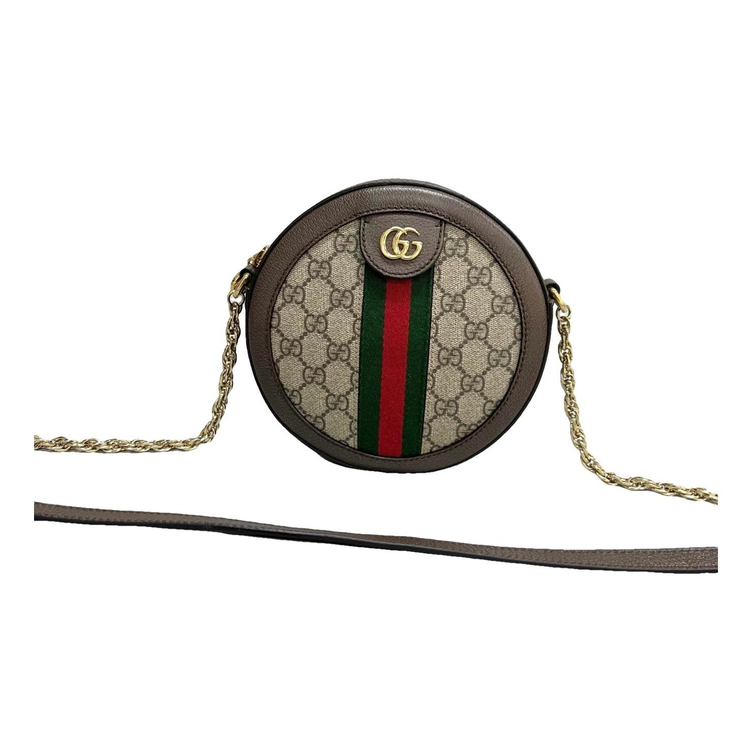 Ophidia Round leather handbag