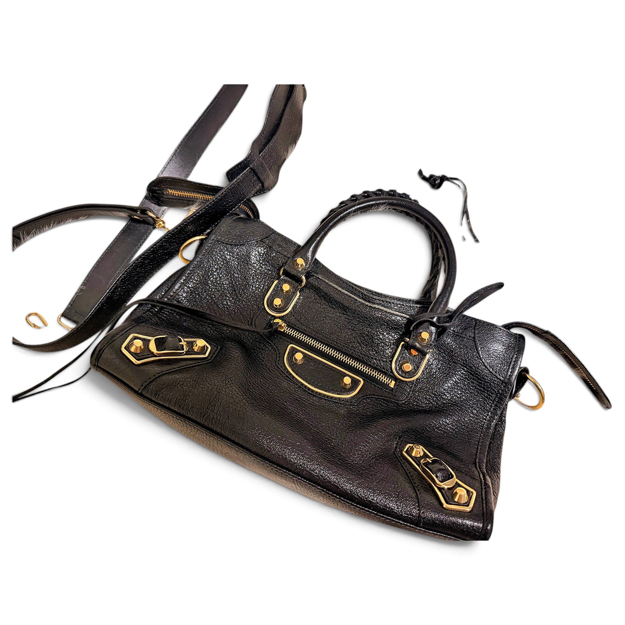 City leather handbag