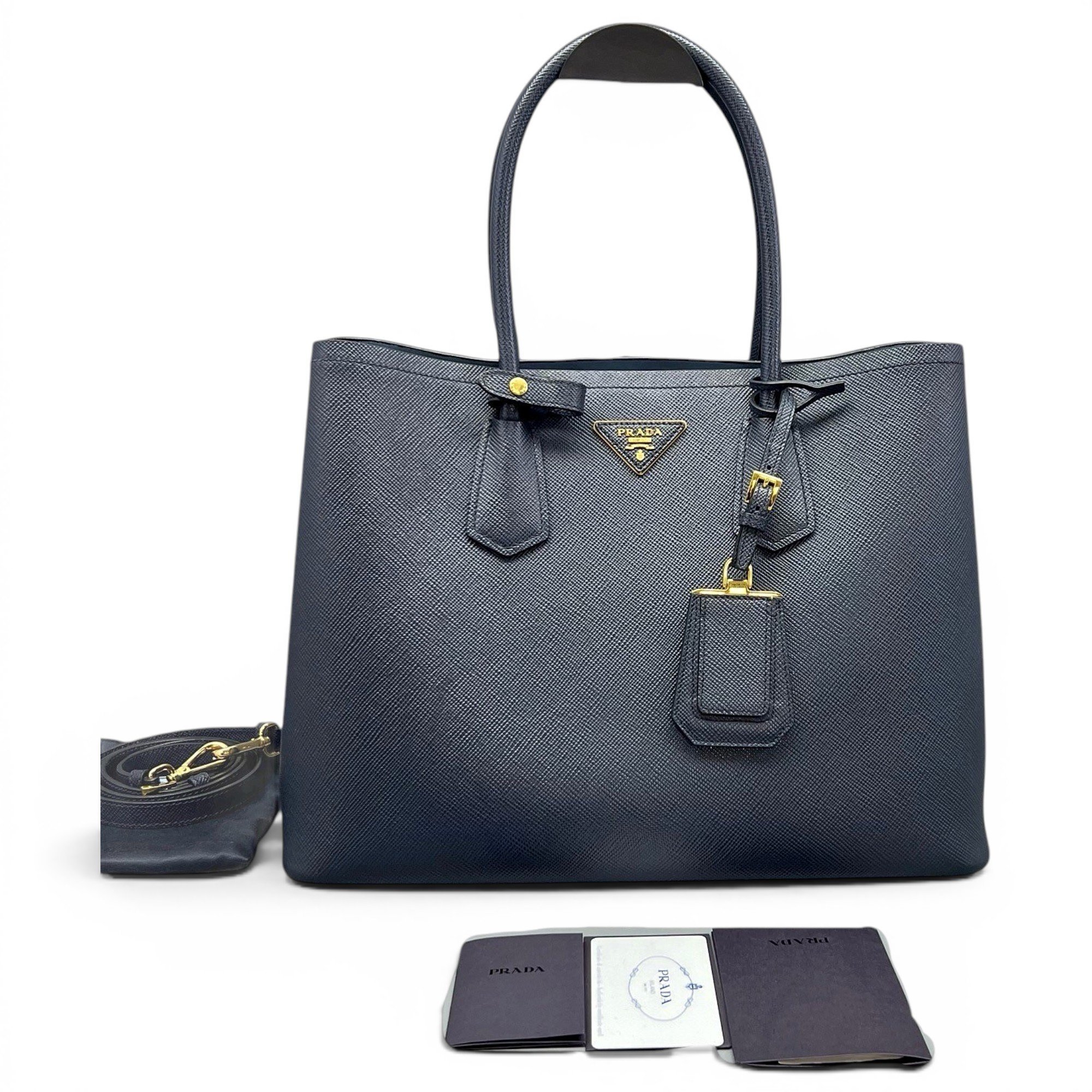 Double leather handbag