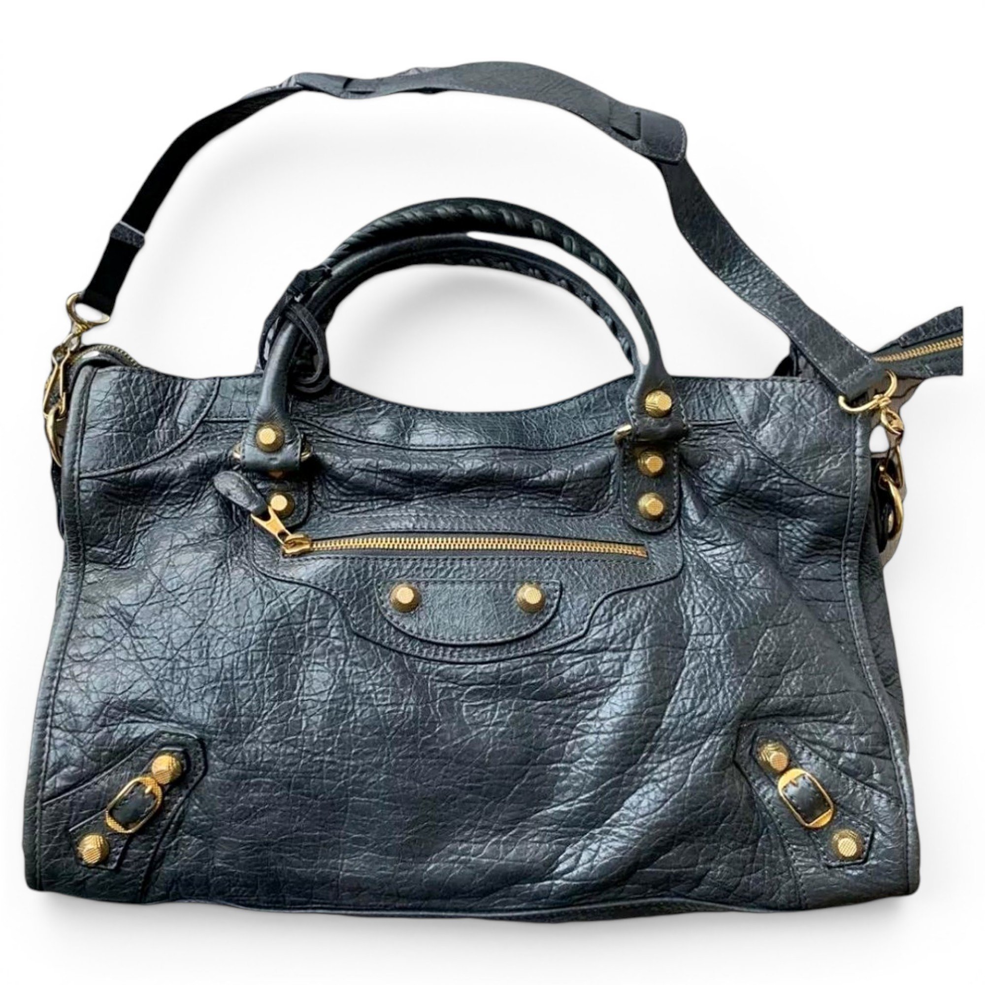 City leather handbag