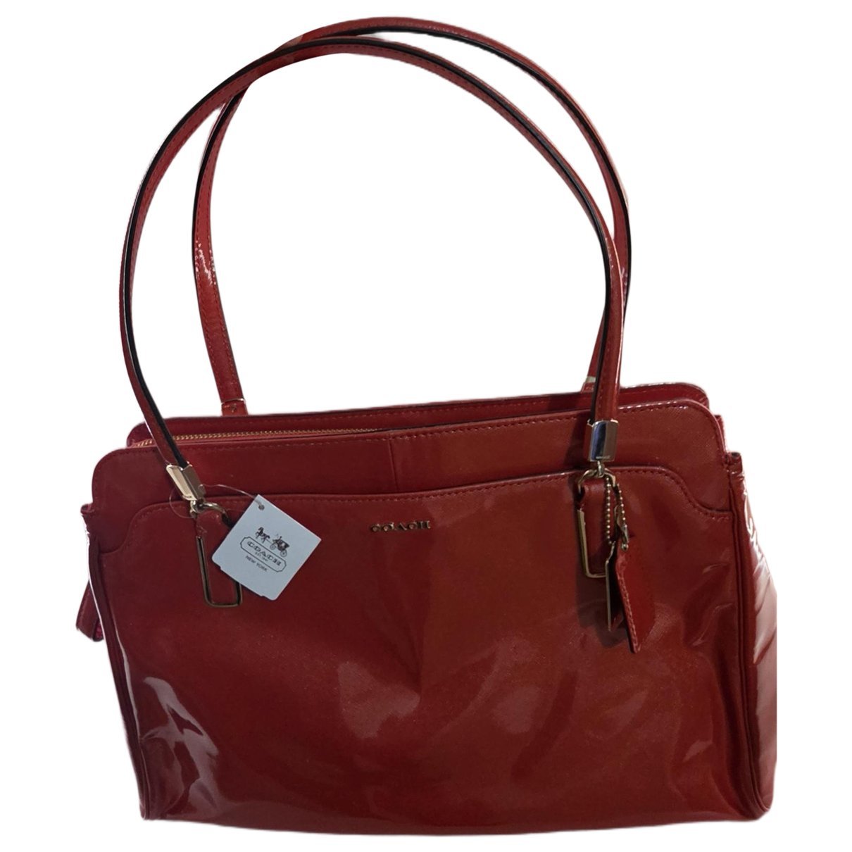 Patent leather satchel