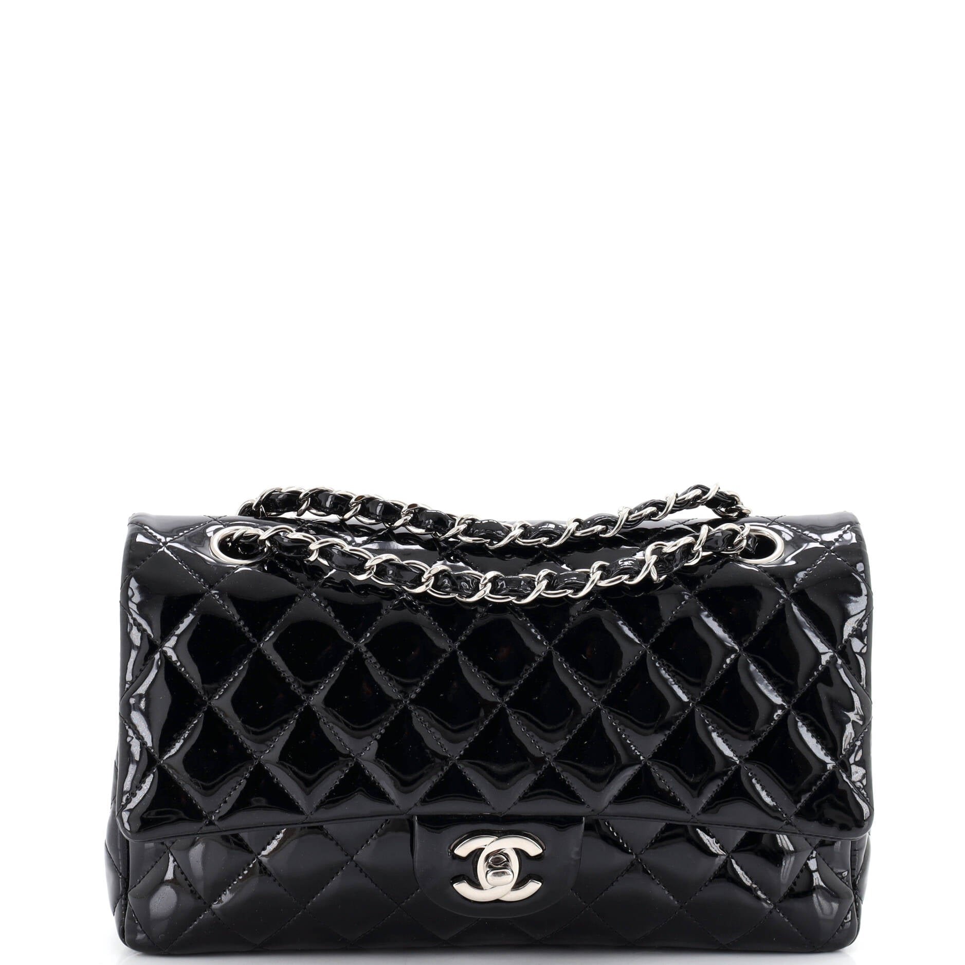 Classic Double Flap Bag Quilted Patent Medium