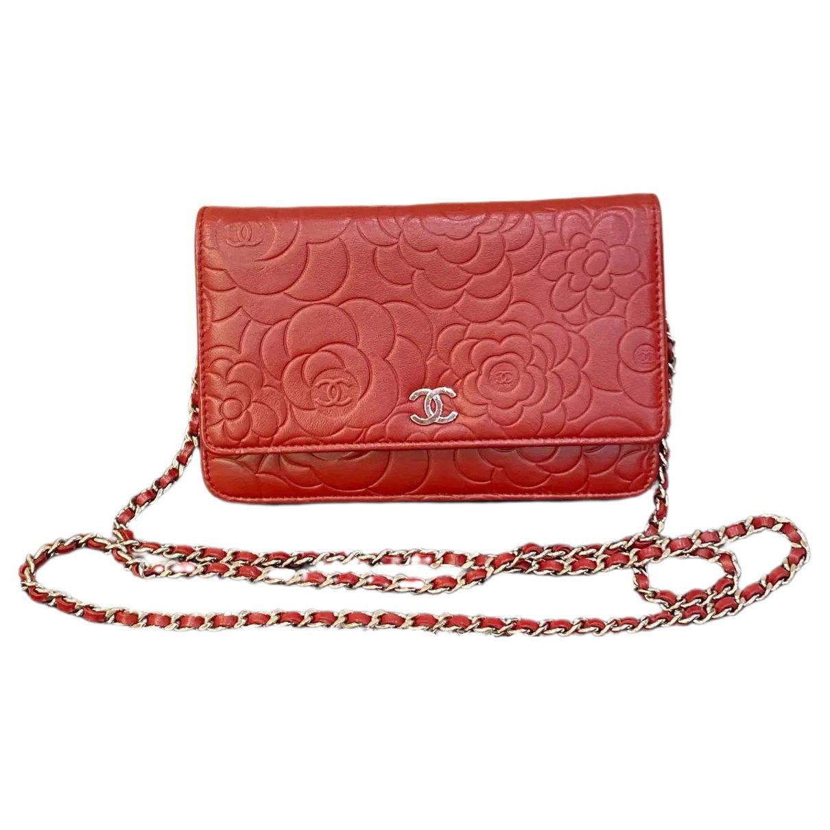 Wallet On Chain leather handbag