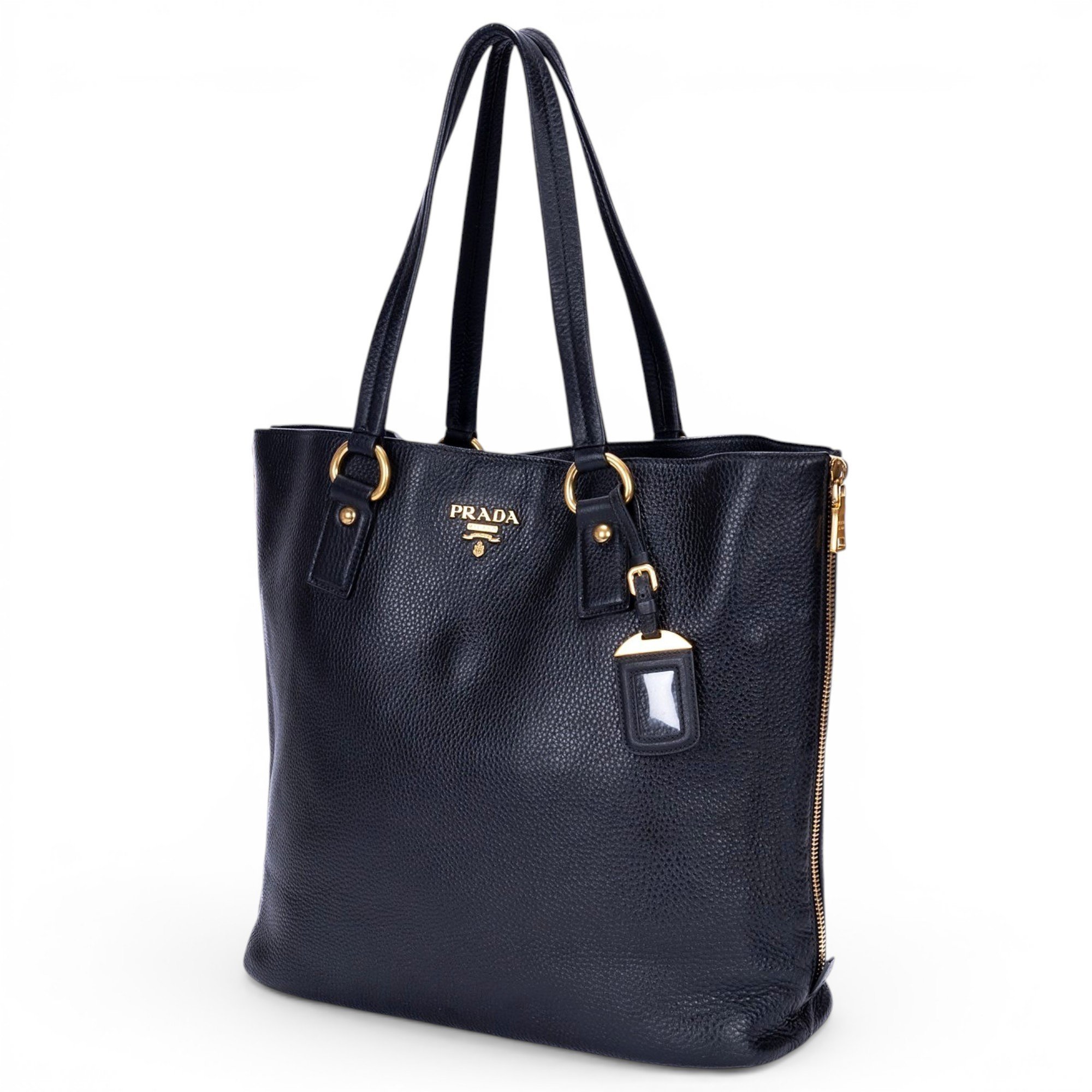 Pyramid leather tote