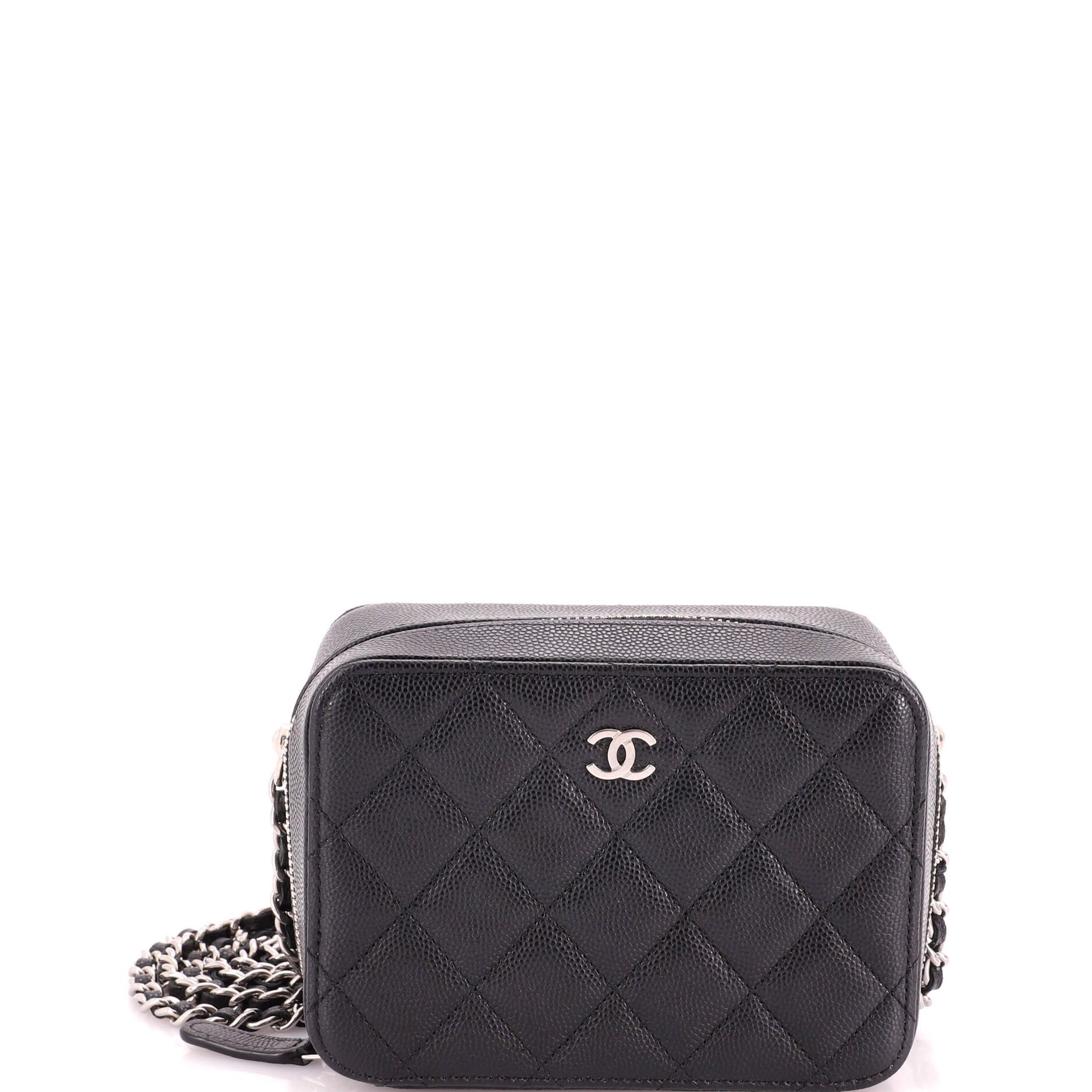 Chanel Square CC Chain Camera Bag Quilted Caviar Mini