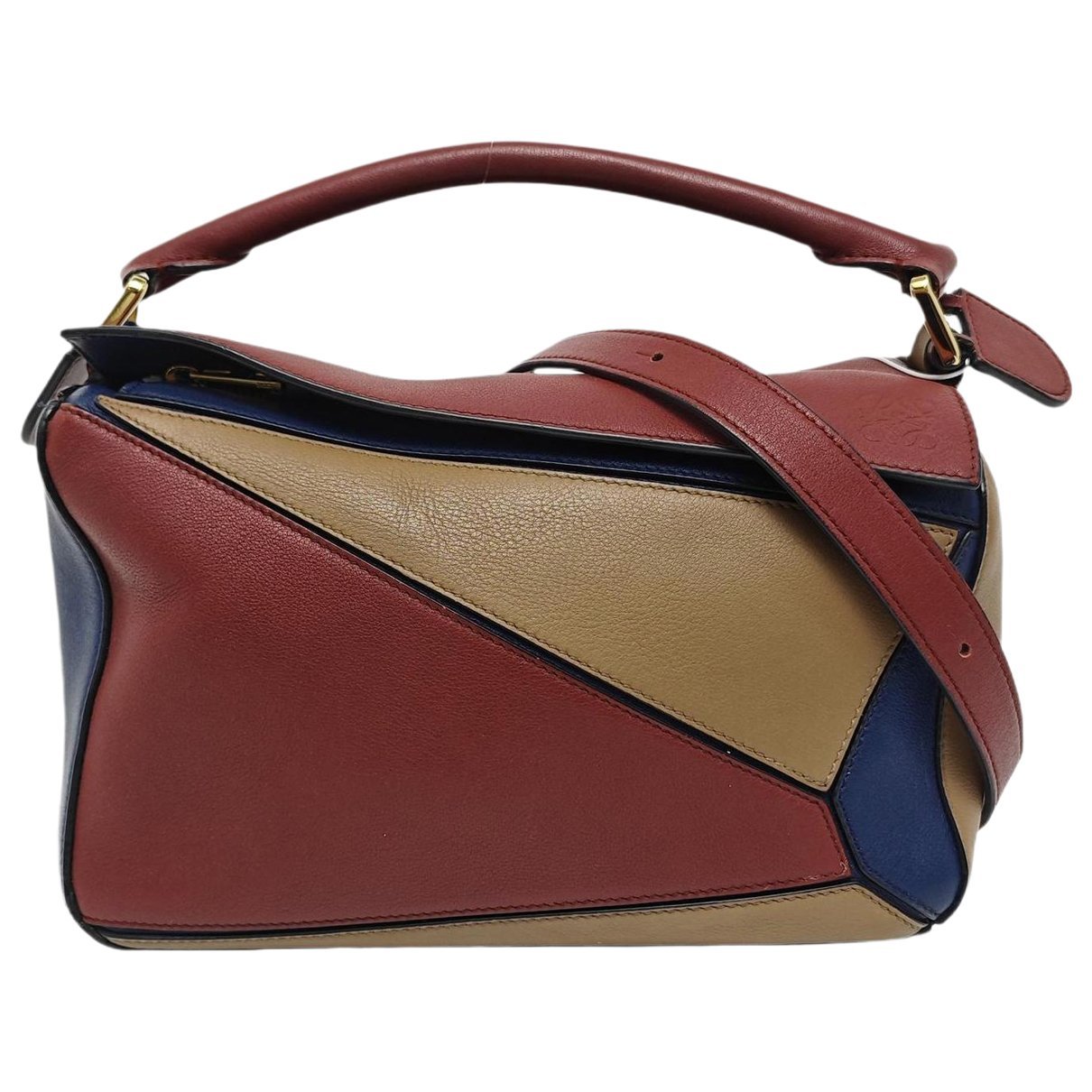 Puzzle leather handbag