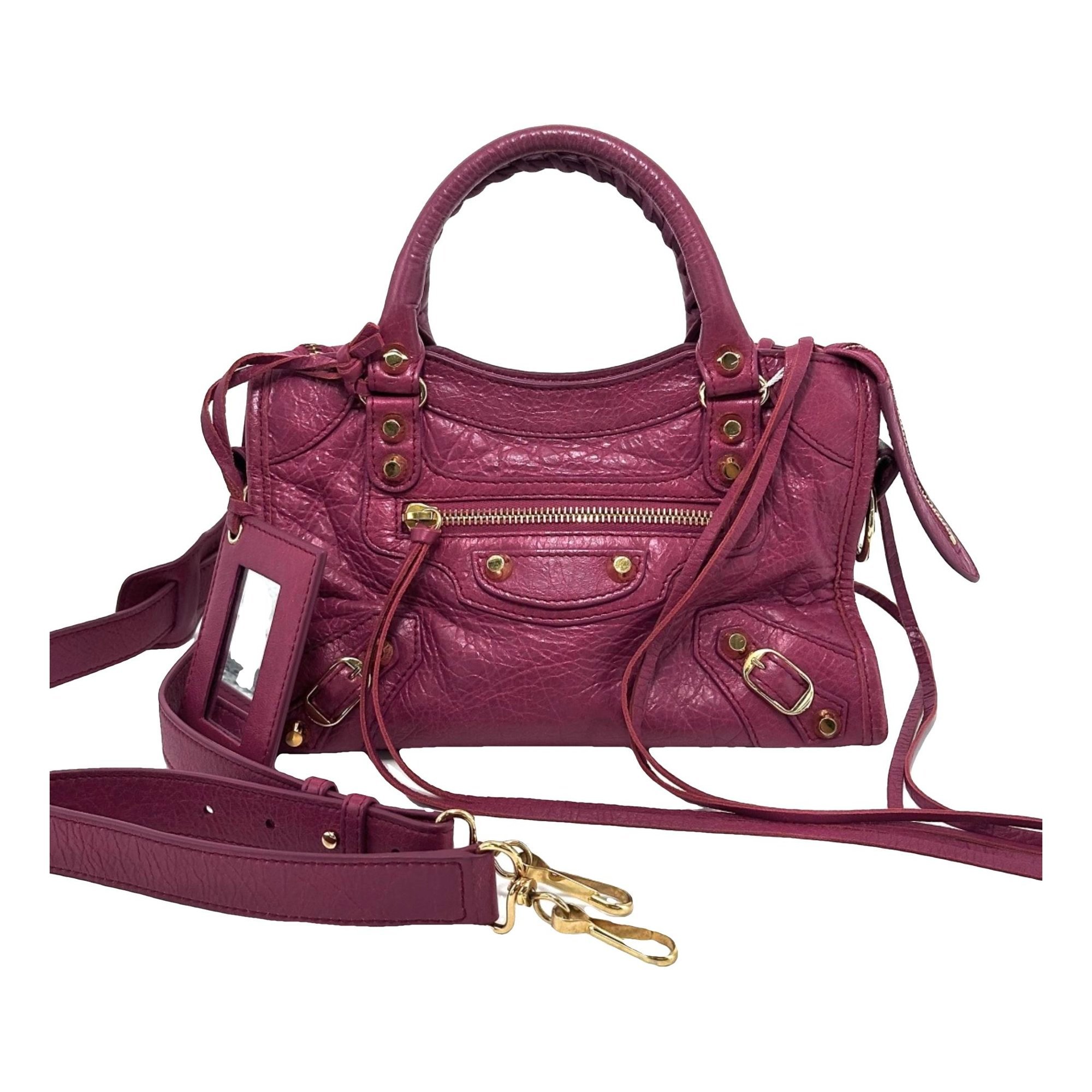 City leather handbag