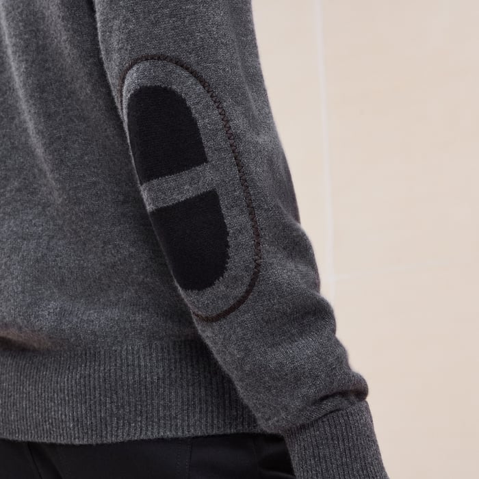 Anthracite Cashmere "Maillon Chaine d'Ancre" Full-zip Jacket