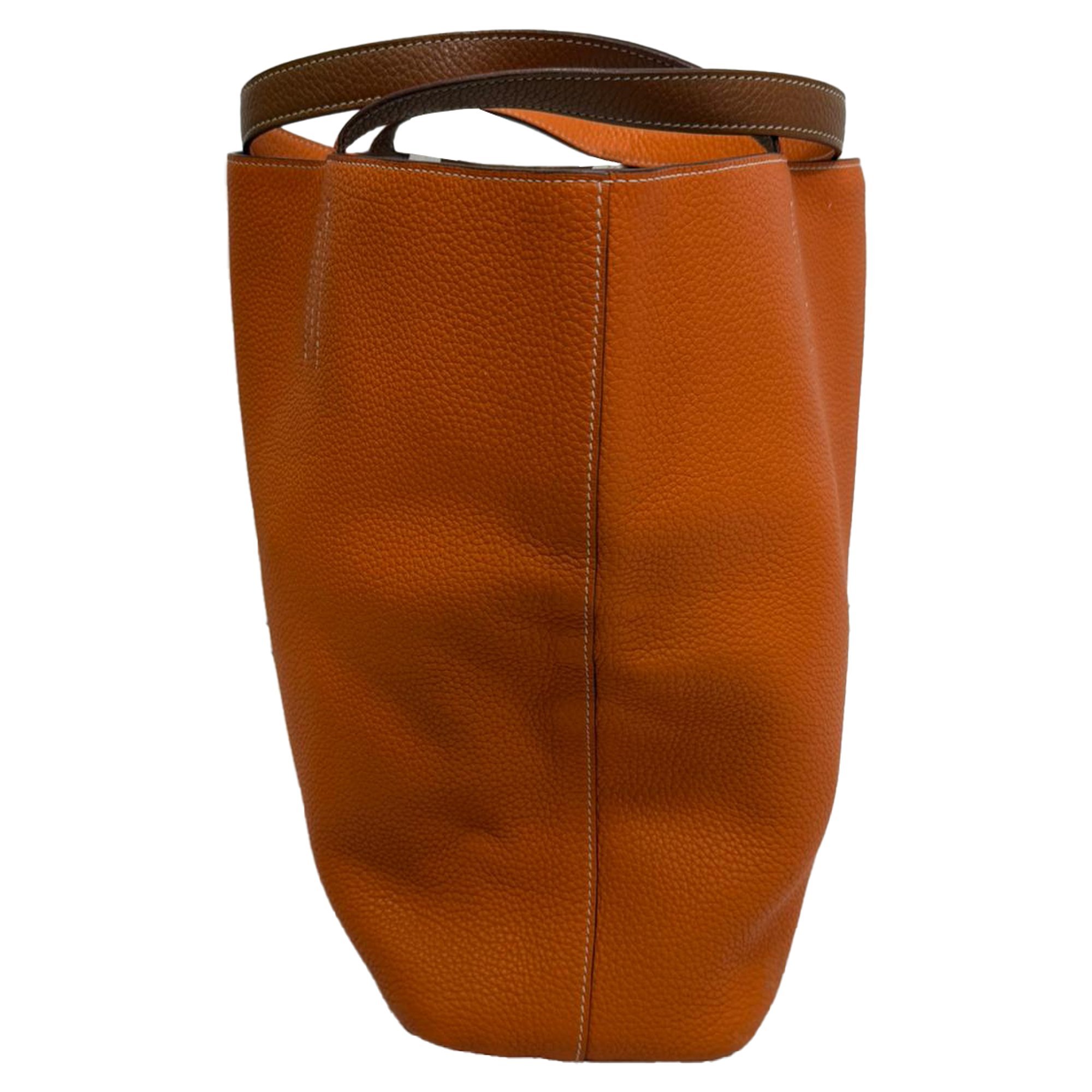 Double sens leather tote