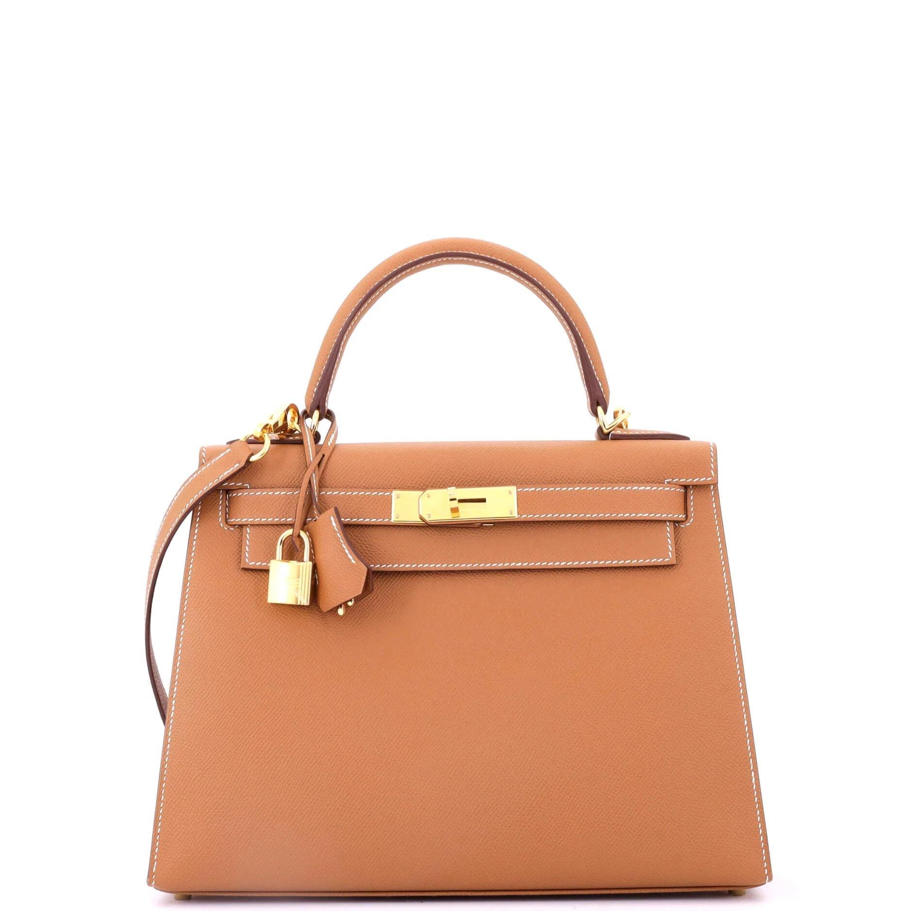 Hermes Kelly 28 Handbag Gold Epsom Leather 2023
