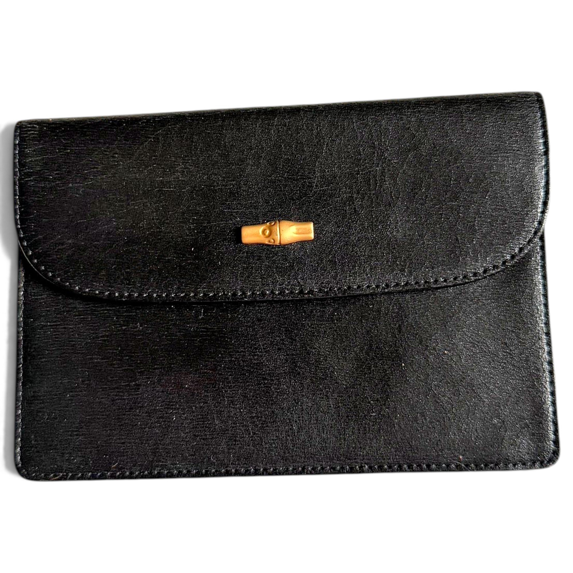 Leather clutch bag