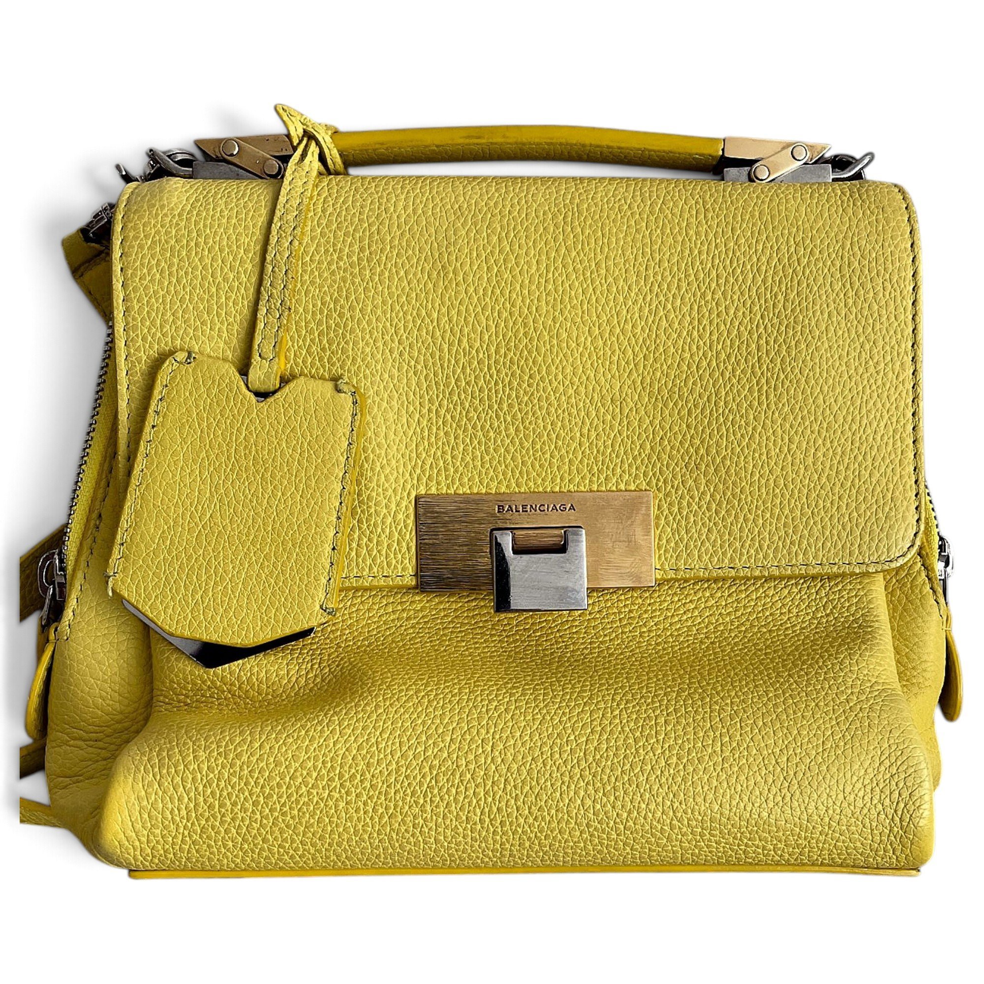 Padlock leather handbag