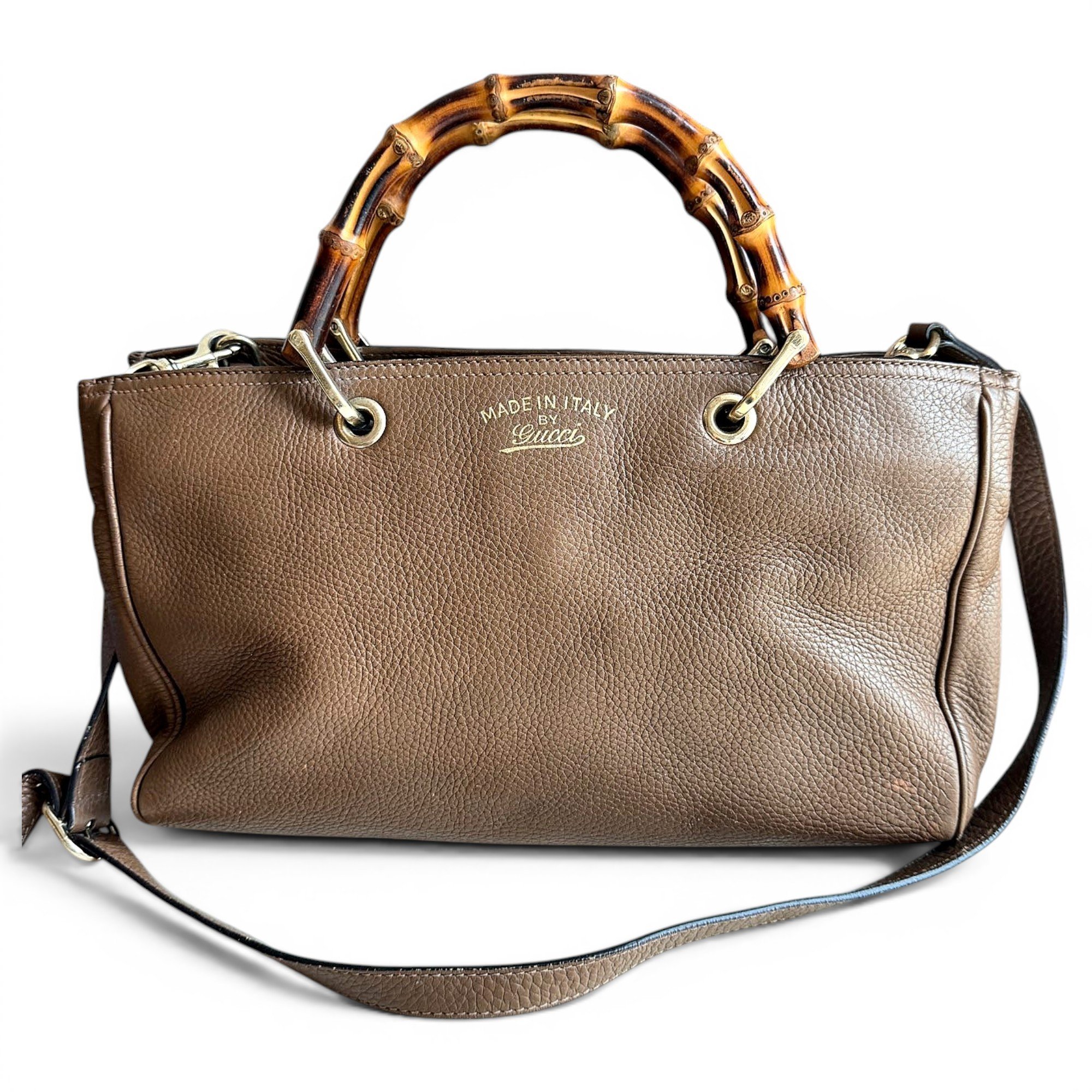 Bamboo Shopper leather handbag