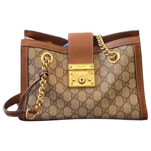 Padlock leather handbag