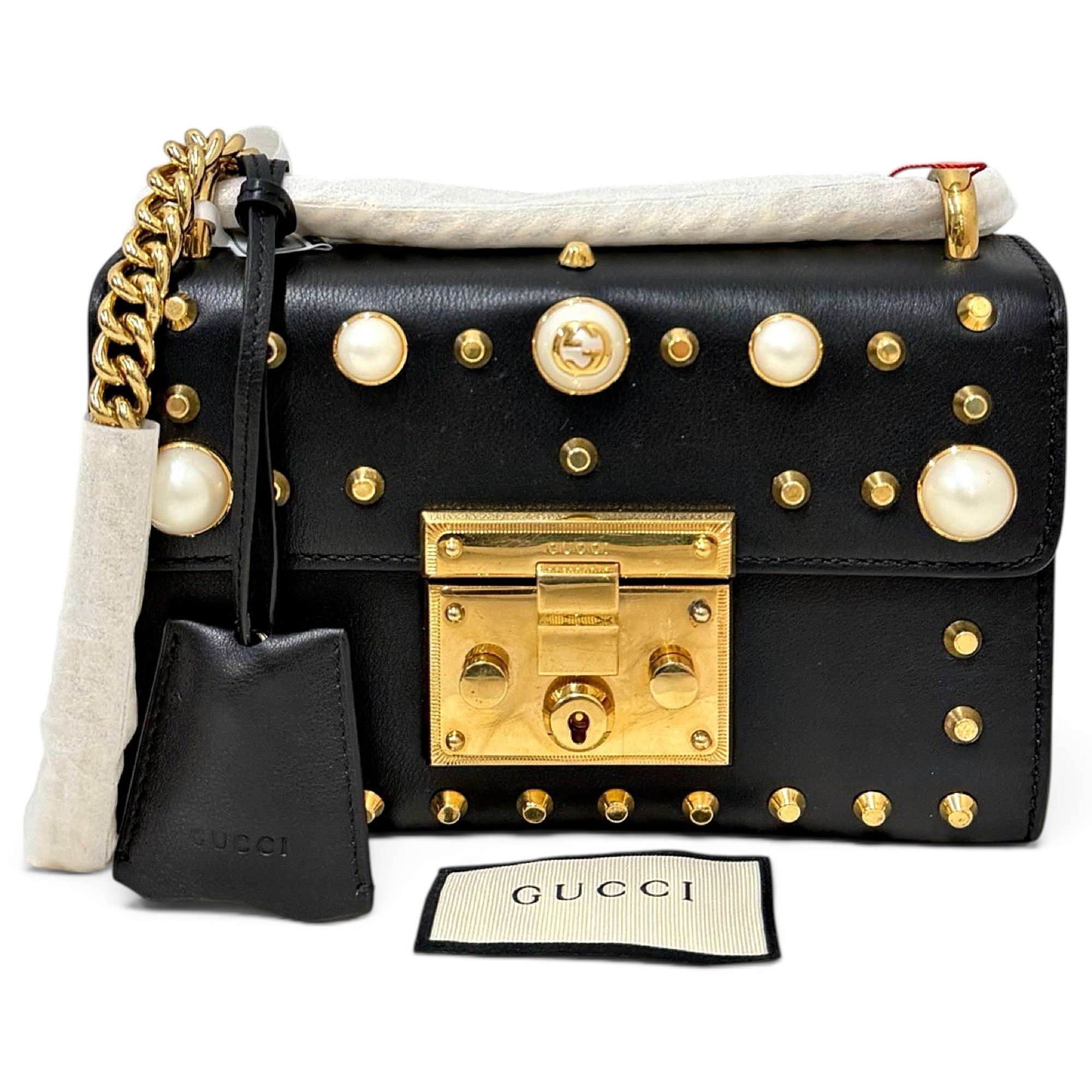 Padlock leather handbag