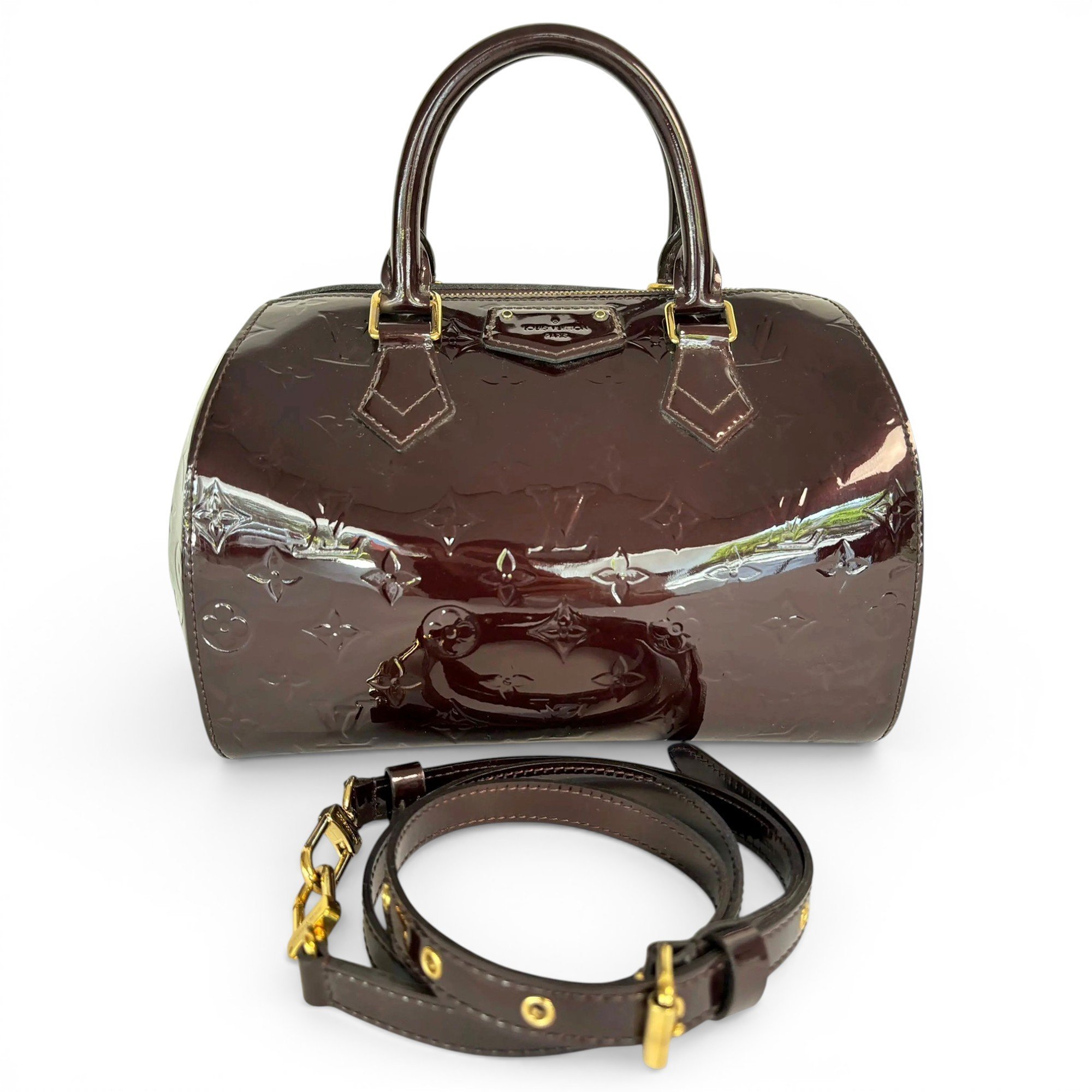 Patent leather handbag
