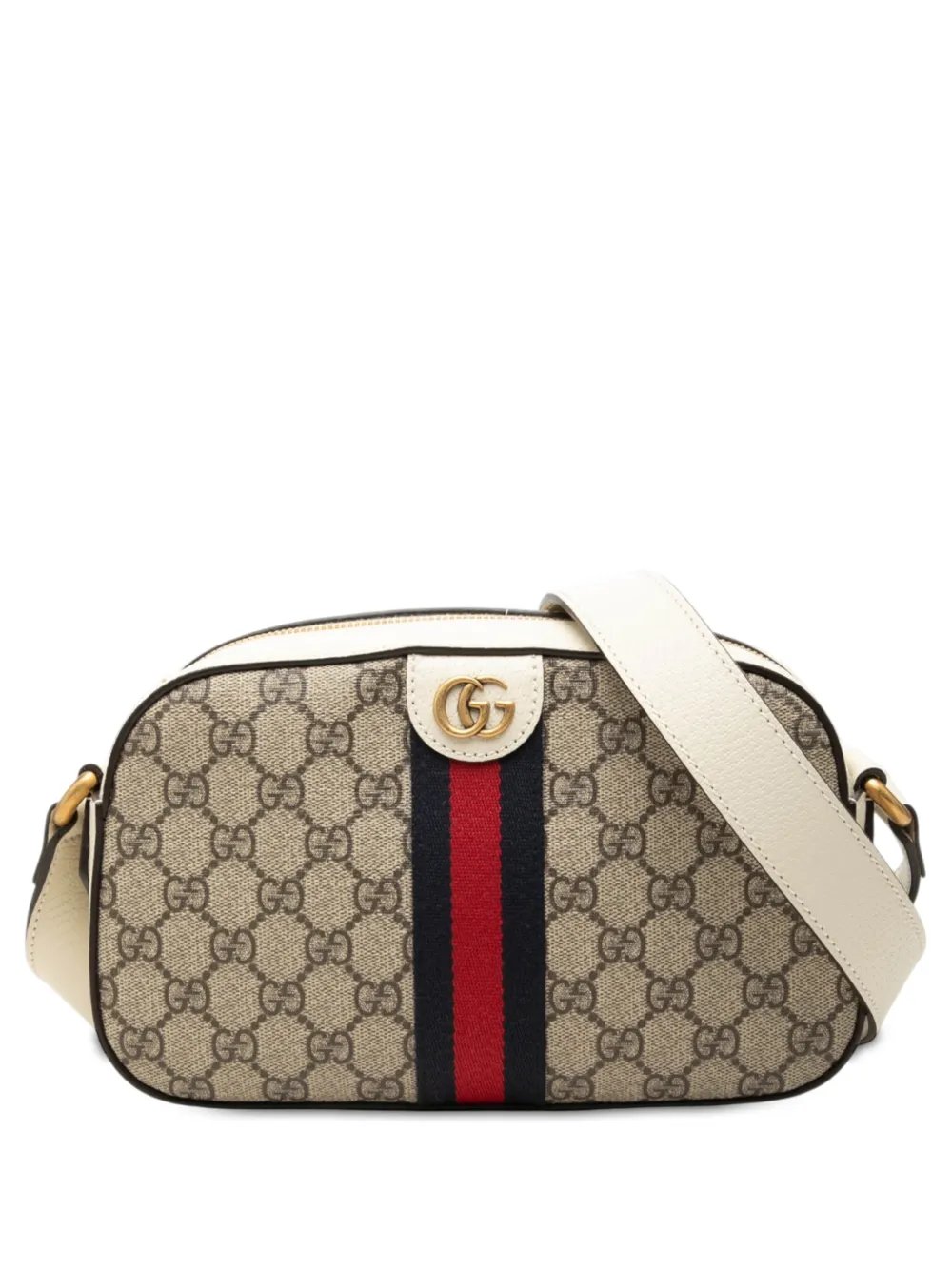 Gucci 2016-2026 Small GG Supreme Textured Calfskin Web Ophidia Camera Bag crossbody bag