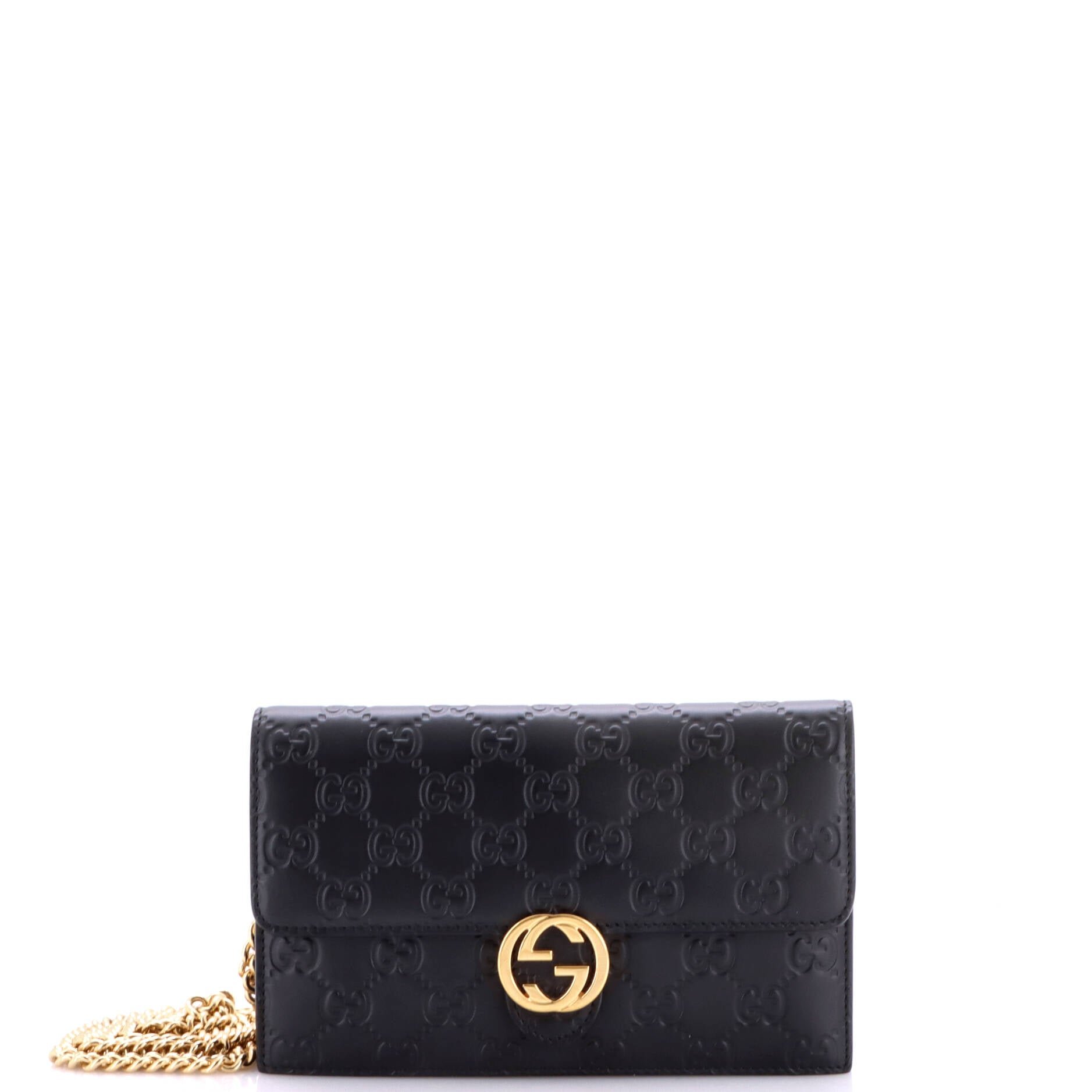 Icon Wallet on Chain Guccissima Leather