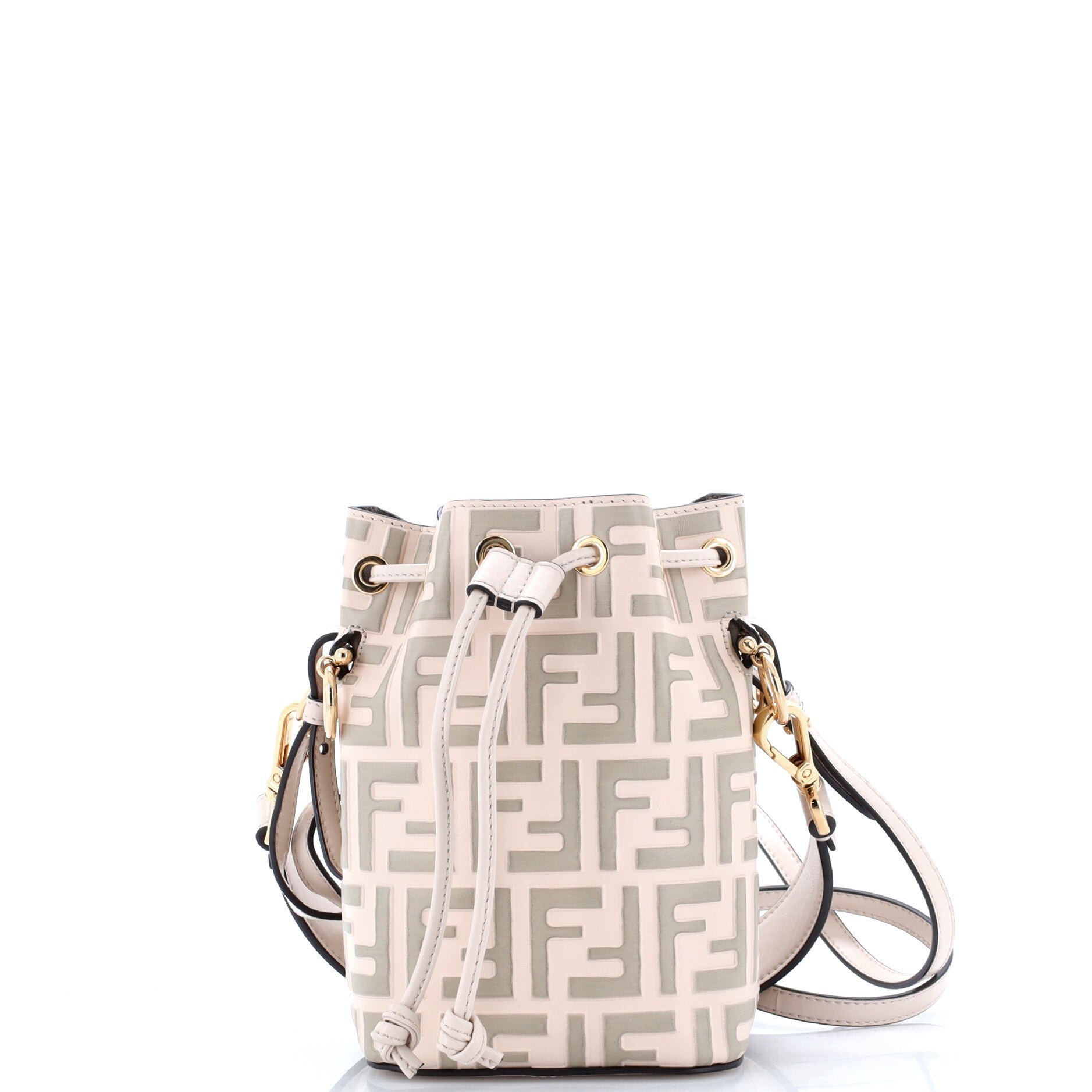 Mon Tresor Bucket Bag Zucca Embossed Leather Mini