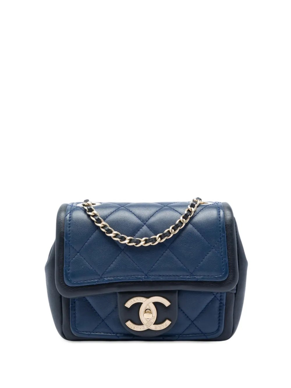 2014 Mini Square Calfskin Graphic Flap crossbody bag