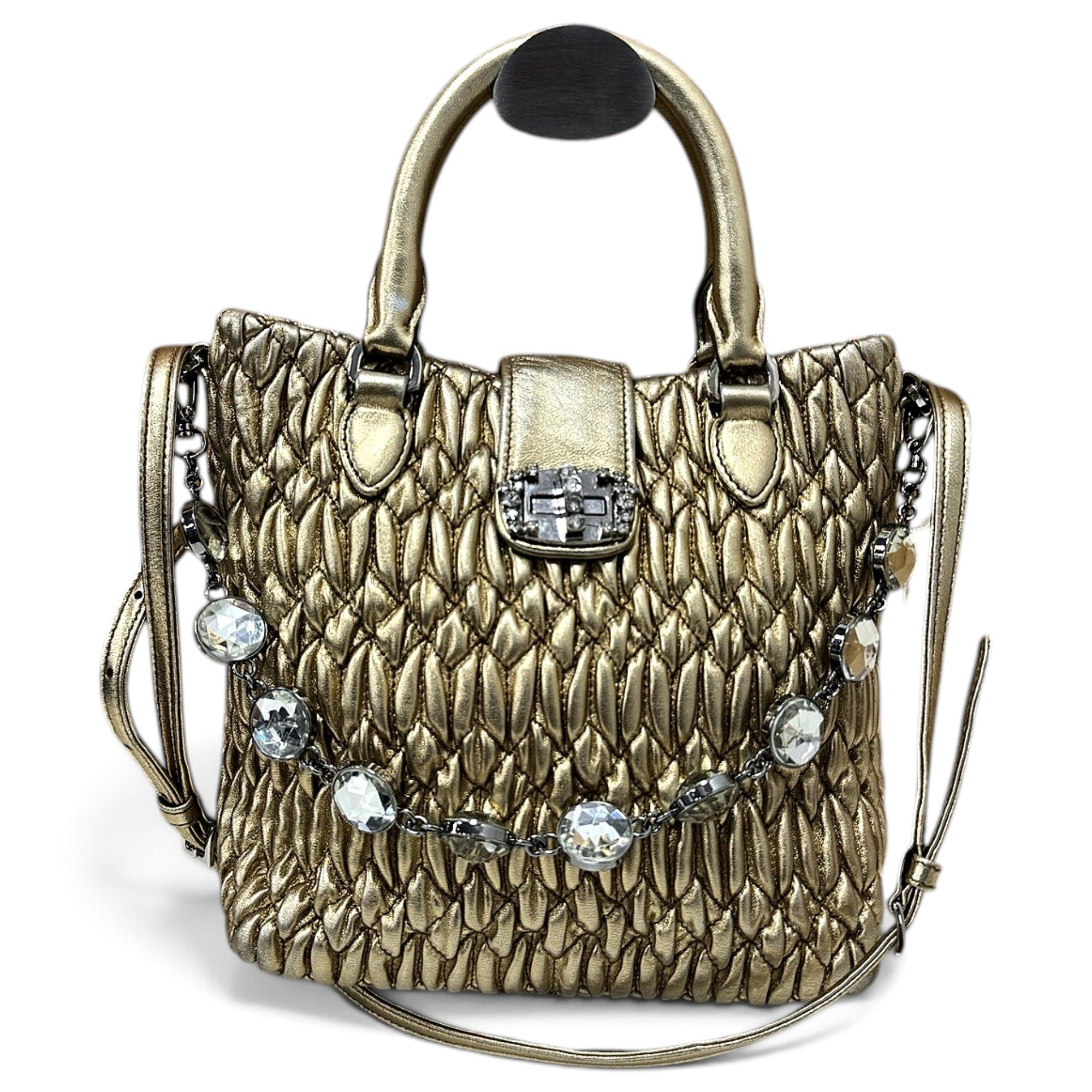 Matelassé leather handbag