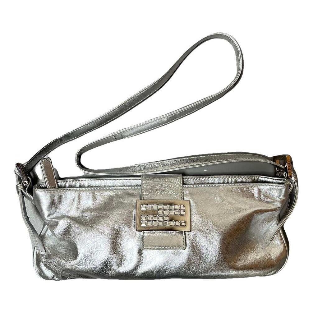 Baguette leather clutch bag