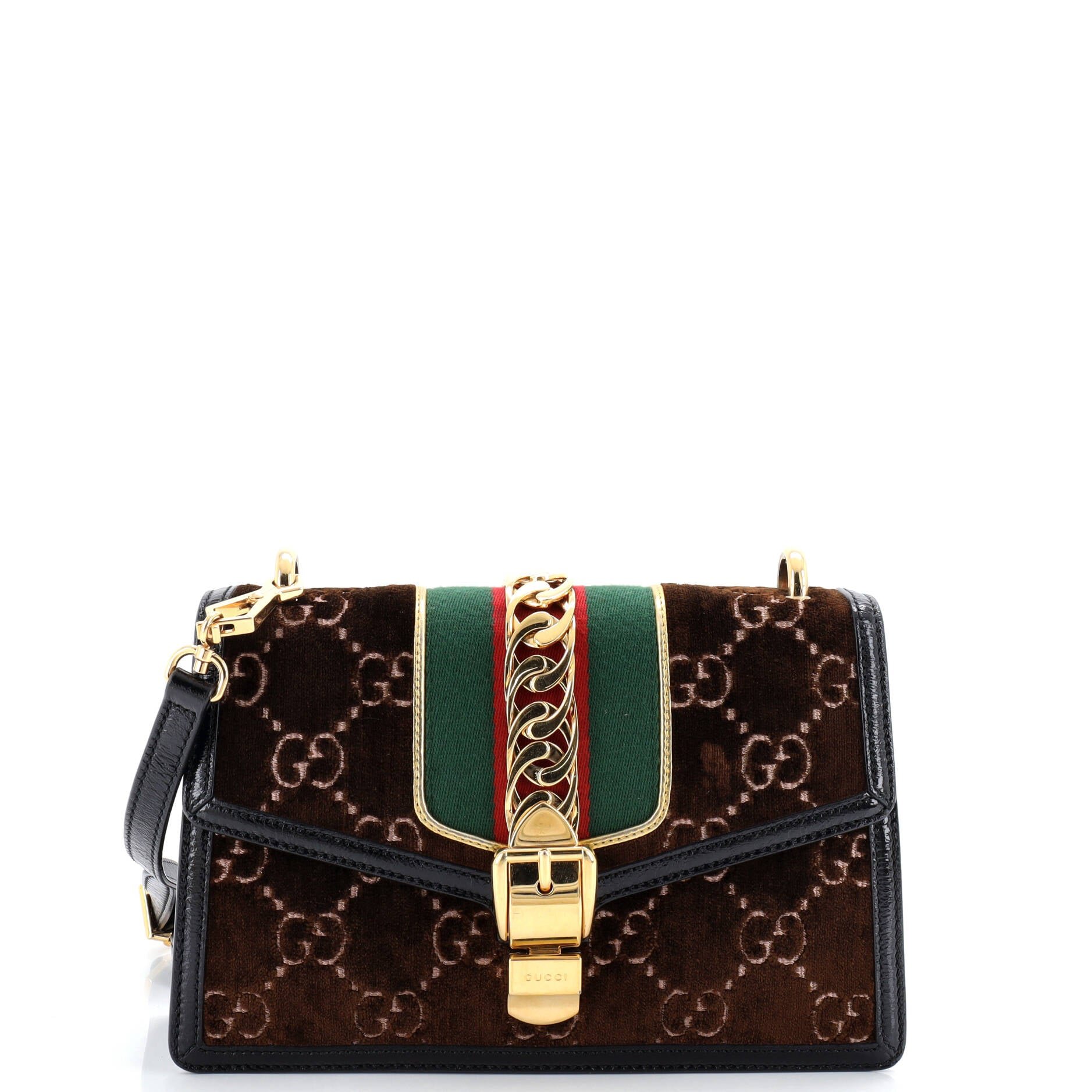 Gucci Sylvie Shoulder Bag GG Velvet Small