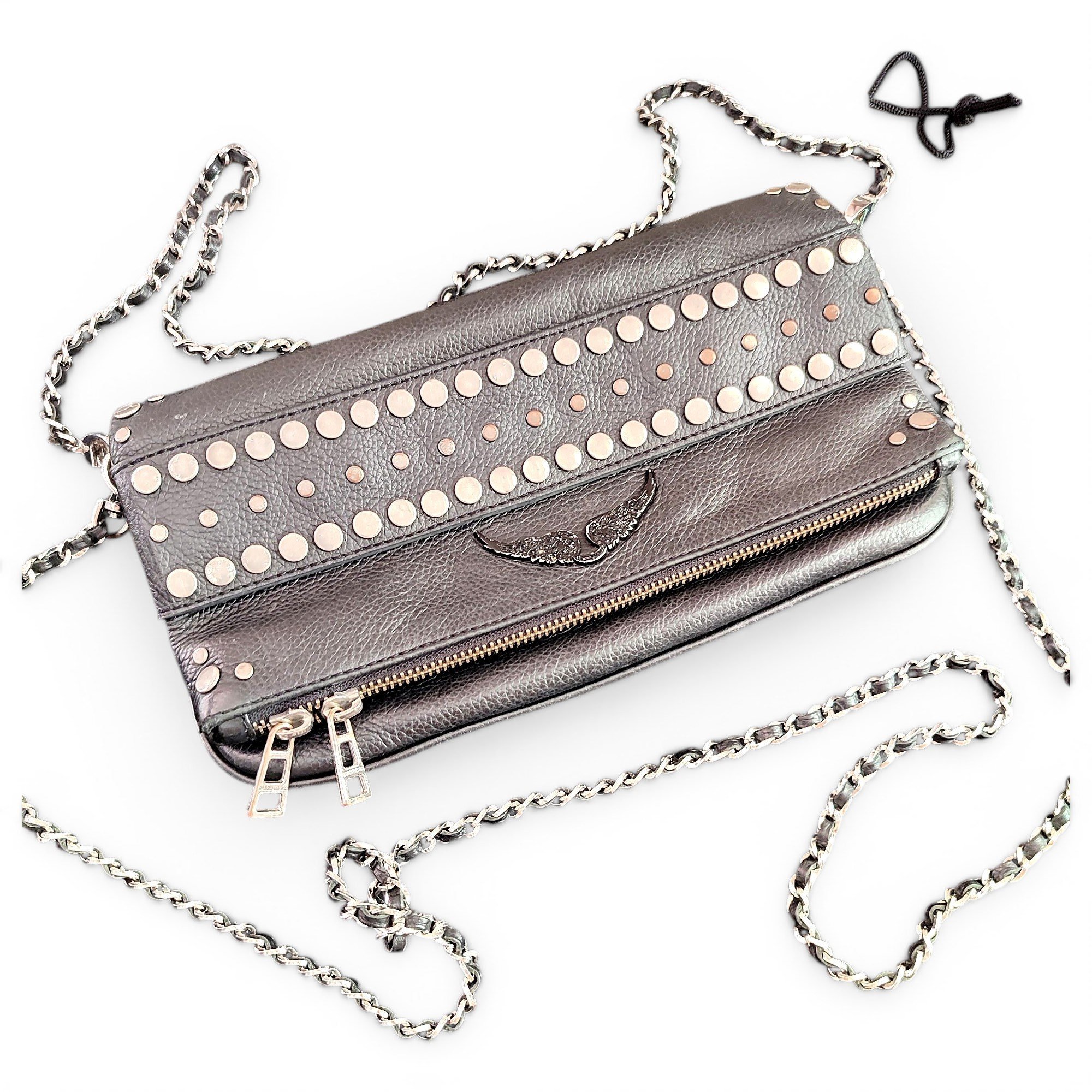 Rock leather clutch bag