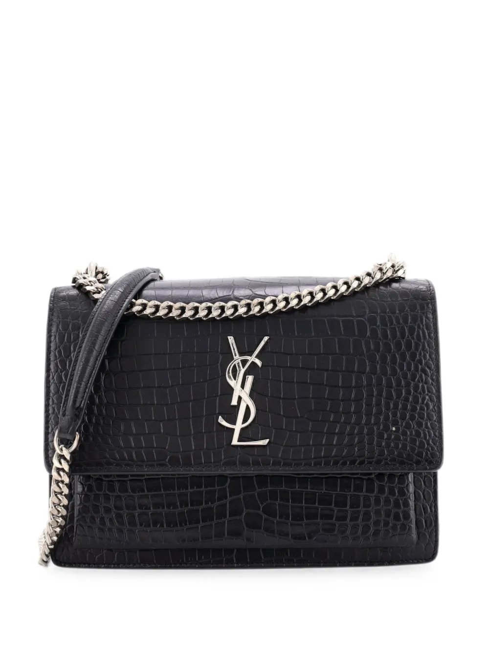 Sunset Crocodile Embossed Leather Medium crossbody bag