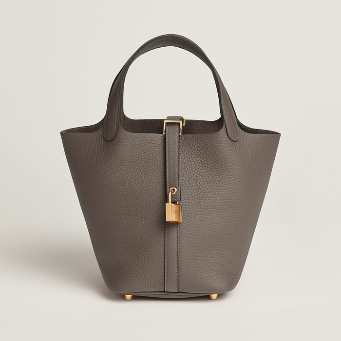 Picotin Lock 18 bag in Gris Étain