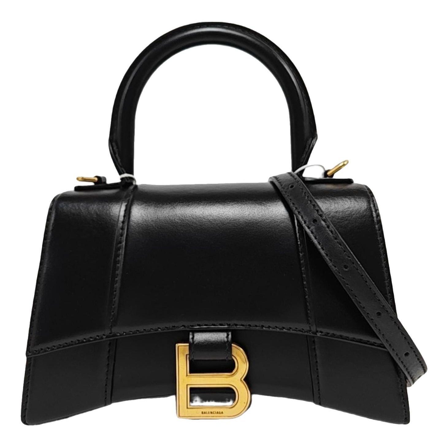 Hourglass leather handbag