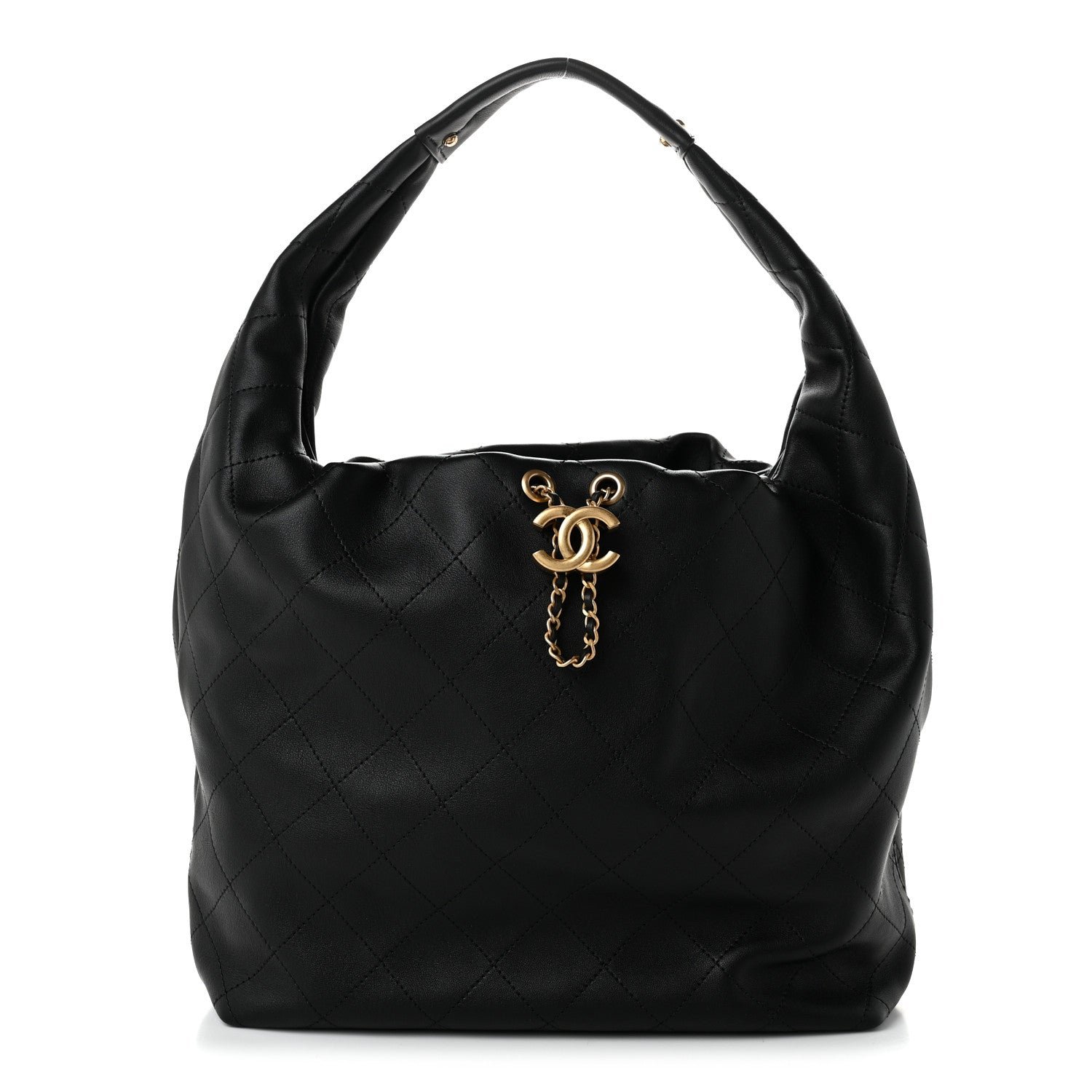 Chanel Calfskin Quilted Maxi Hobo Black