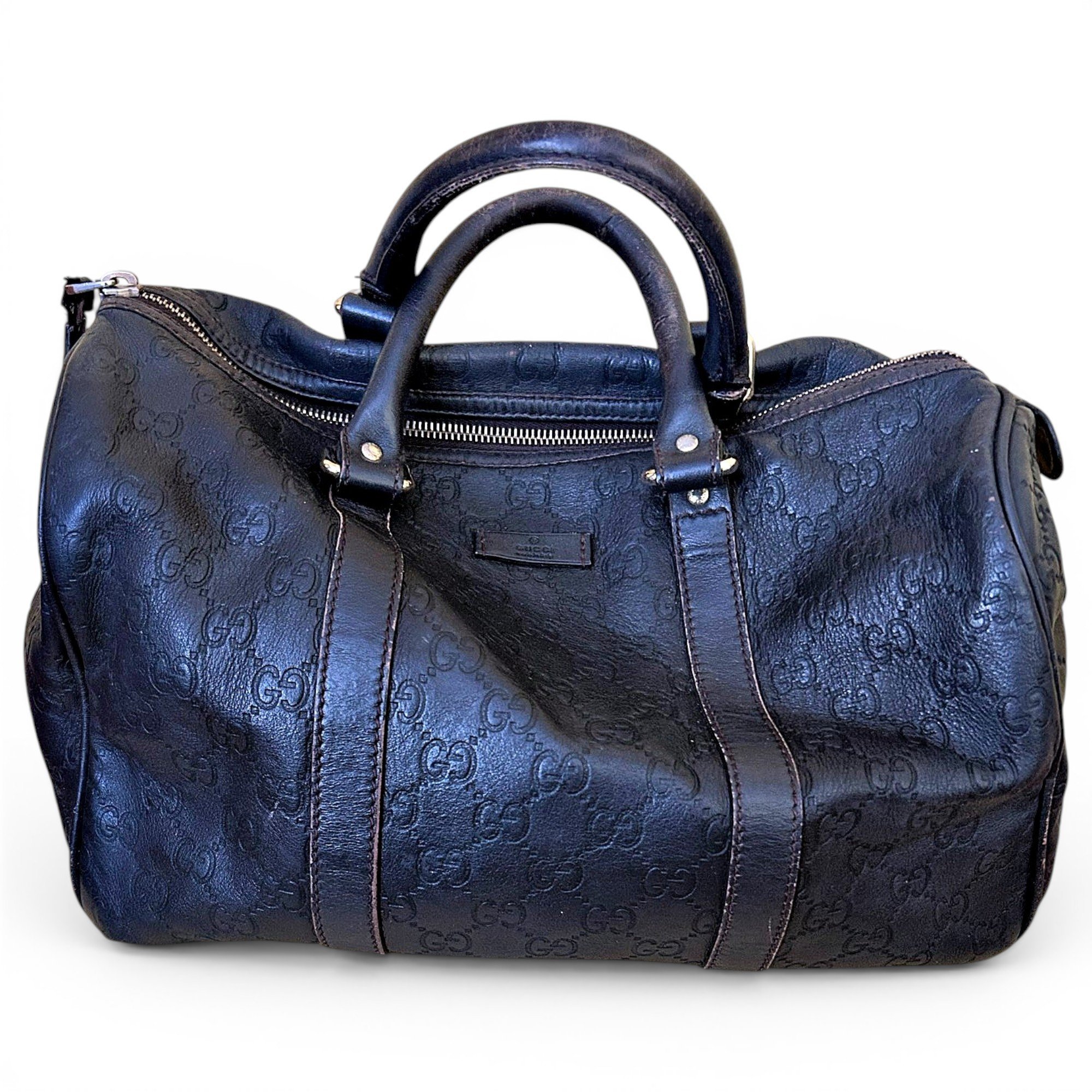 Boston leather bowling bag
