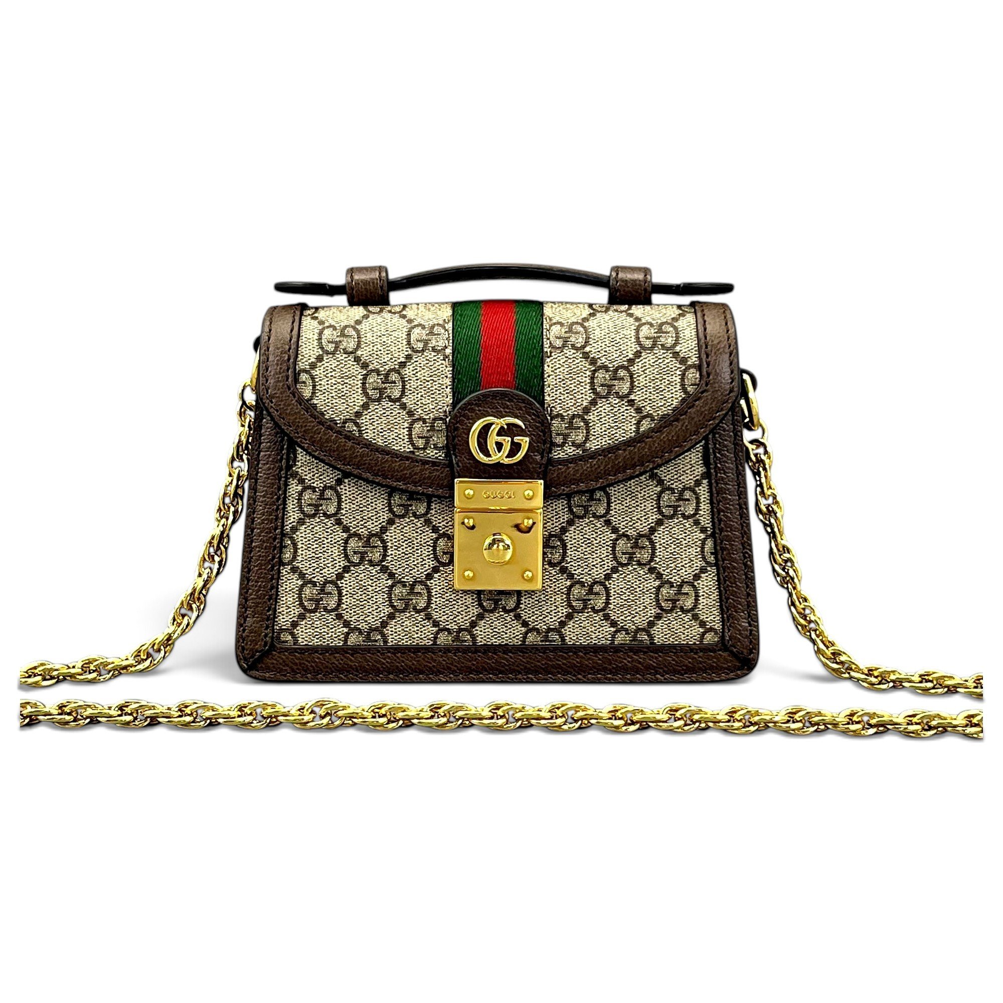 Ophidia Flap Top Handle leather handbag