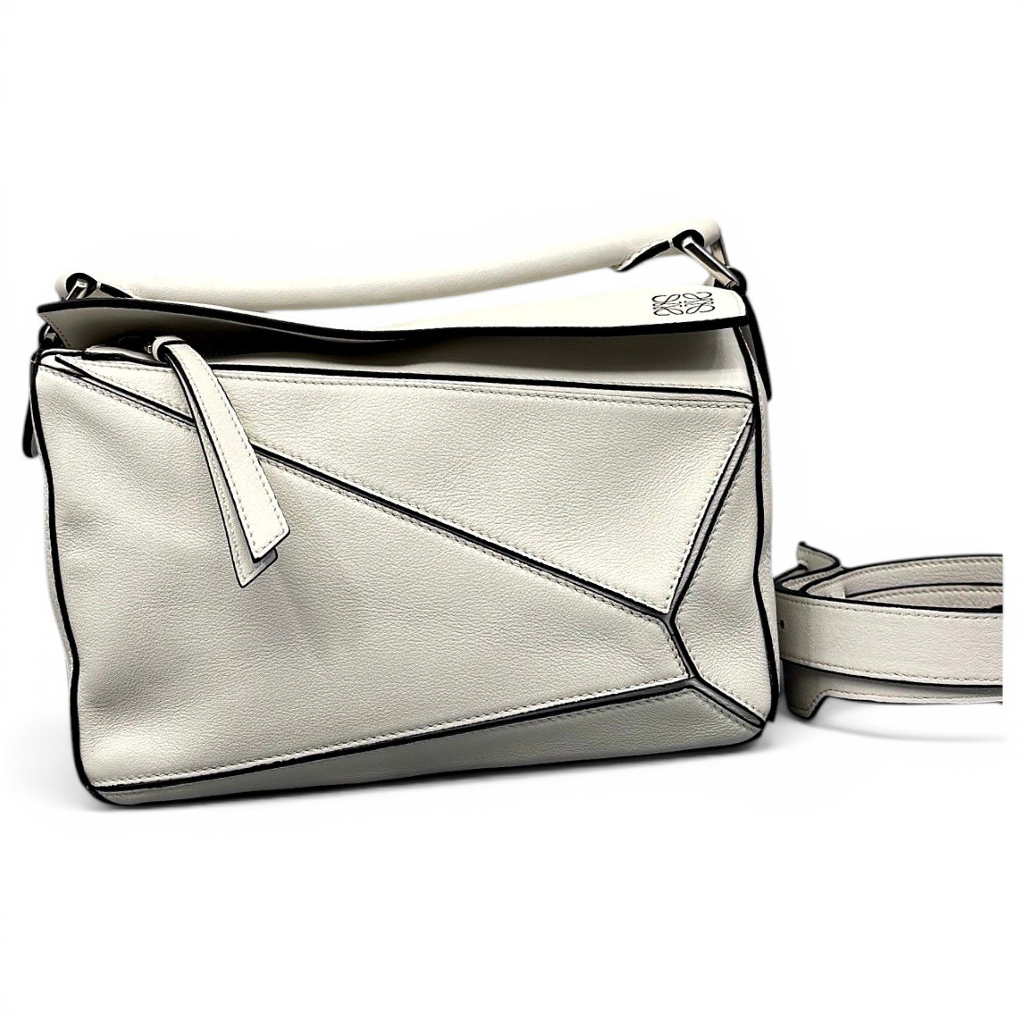 Puzzle leather handbag