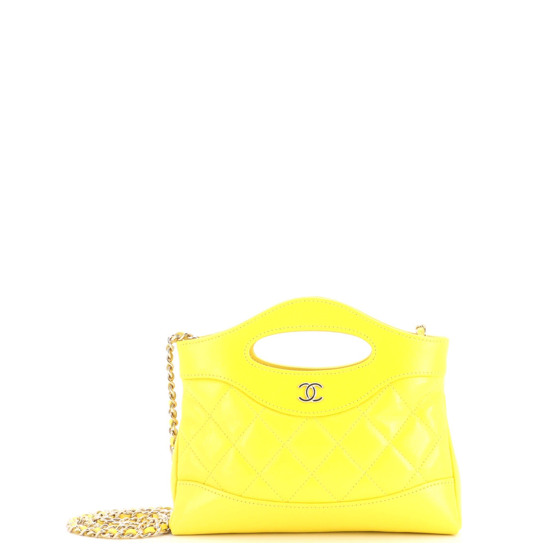 31 Shopping Bag Clutch with Chain Quilted Lambskin Small