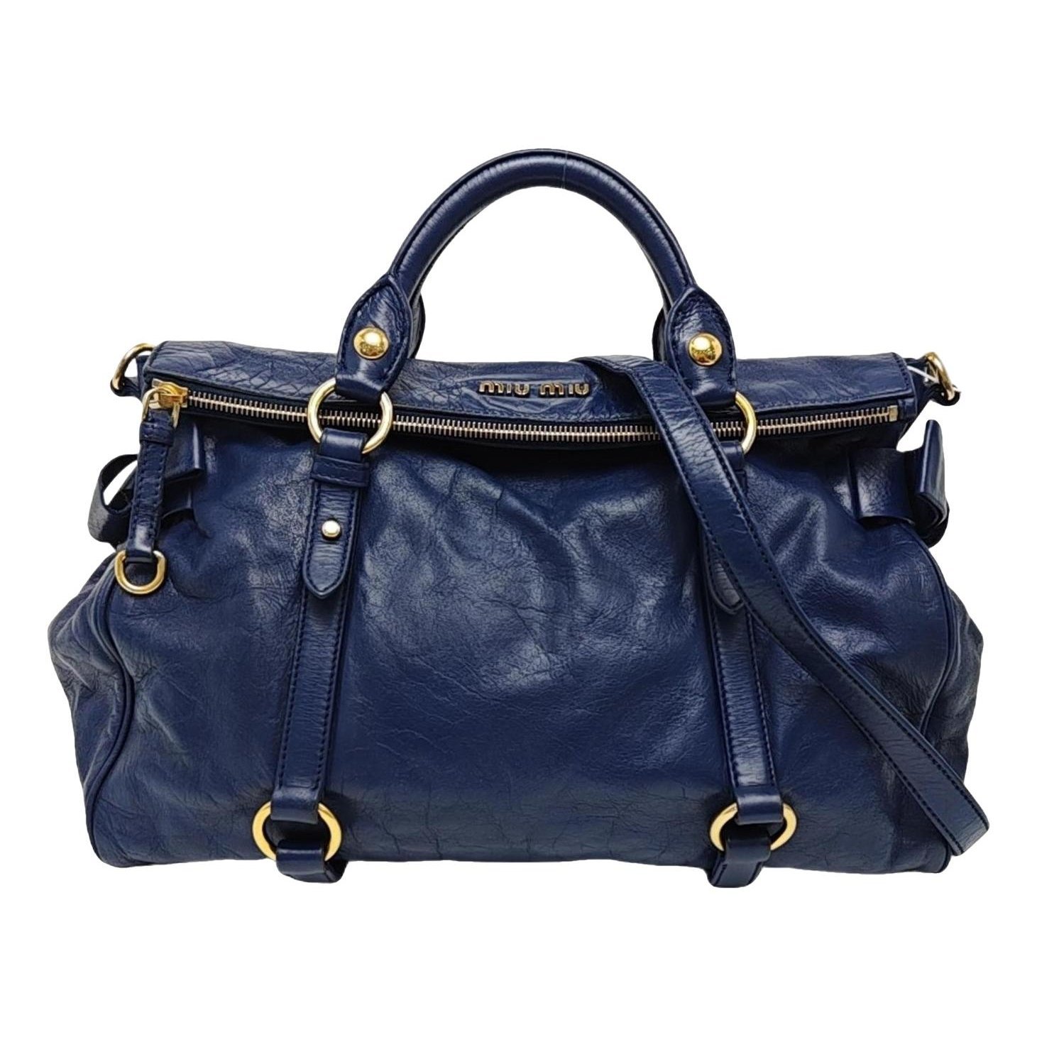 Bow bag leather handbag