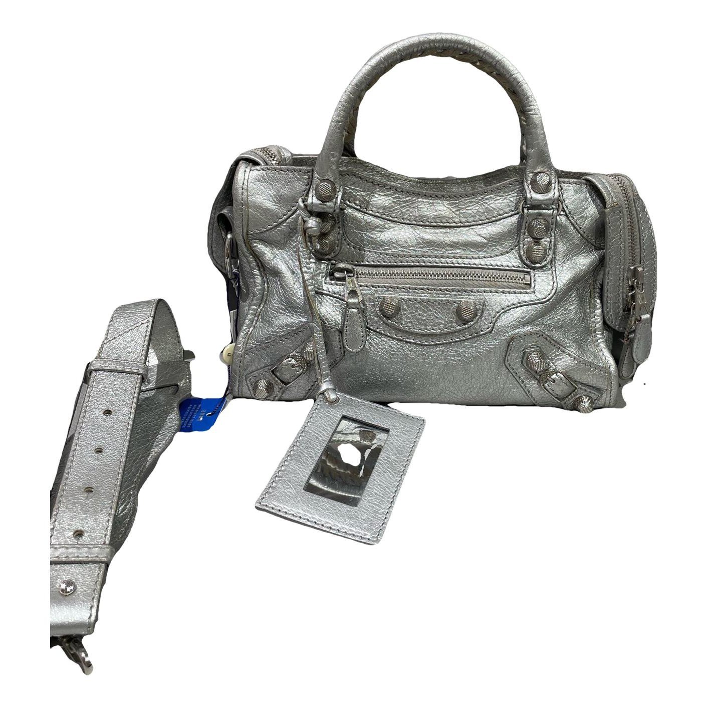 City leather handbag