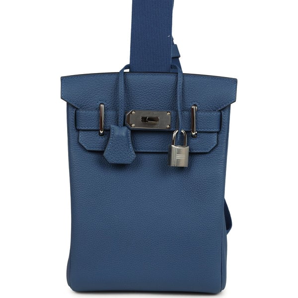 Hermes Hermes HAC A Dos PM Backpack Blue Tie Togo Palladium Hardware