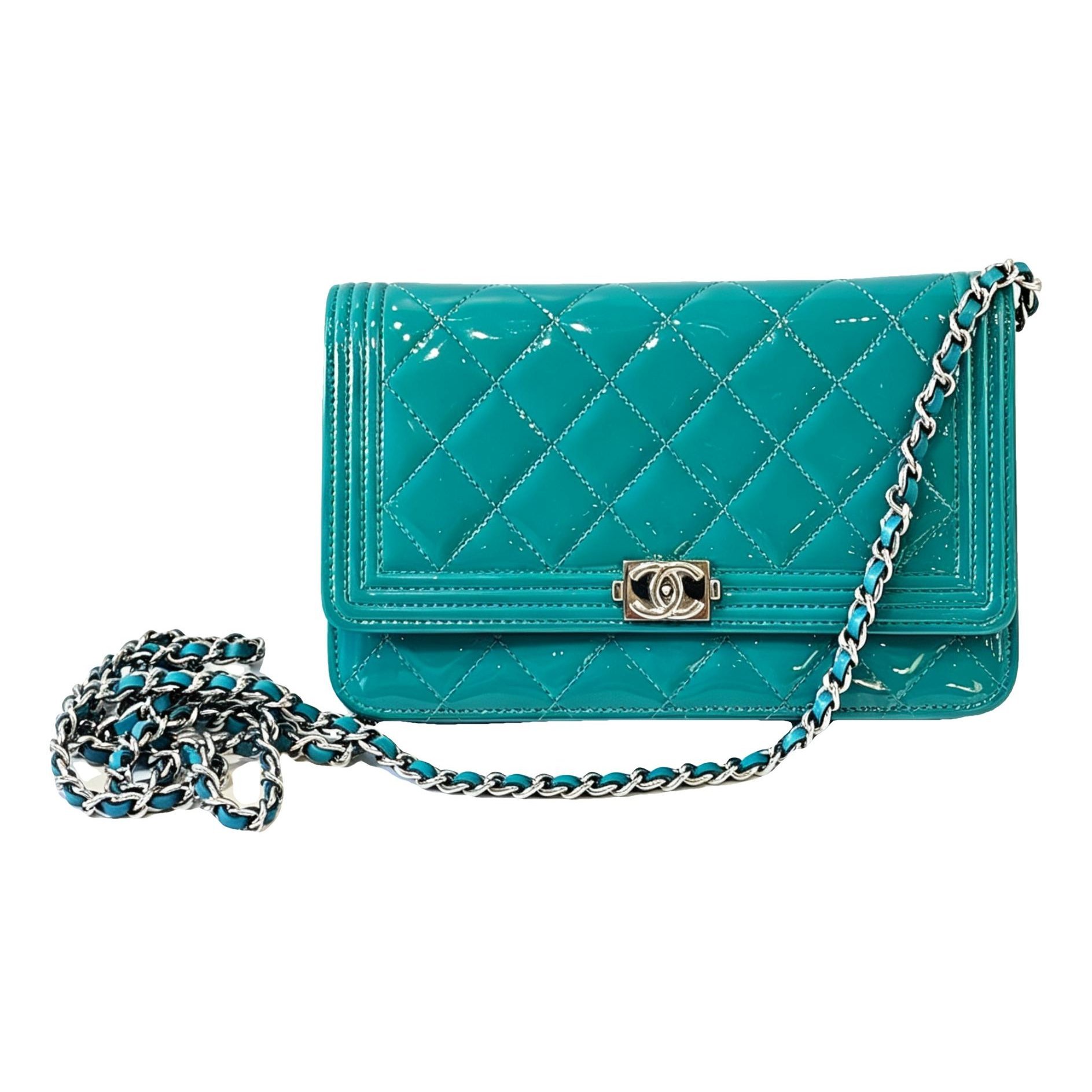 Wallet On Chain Boy patent leather handbag