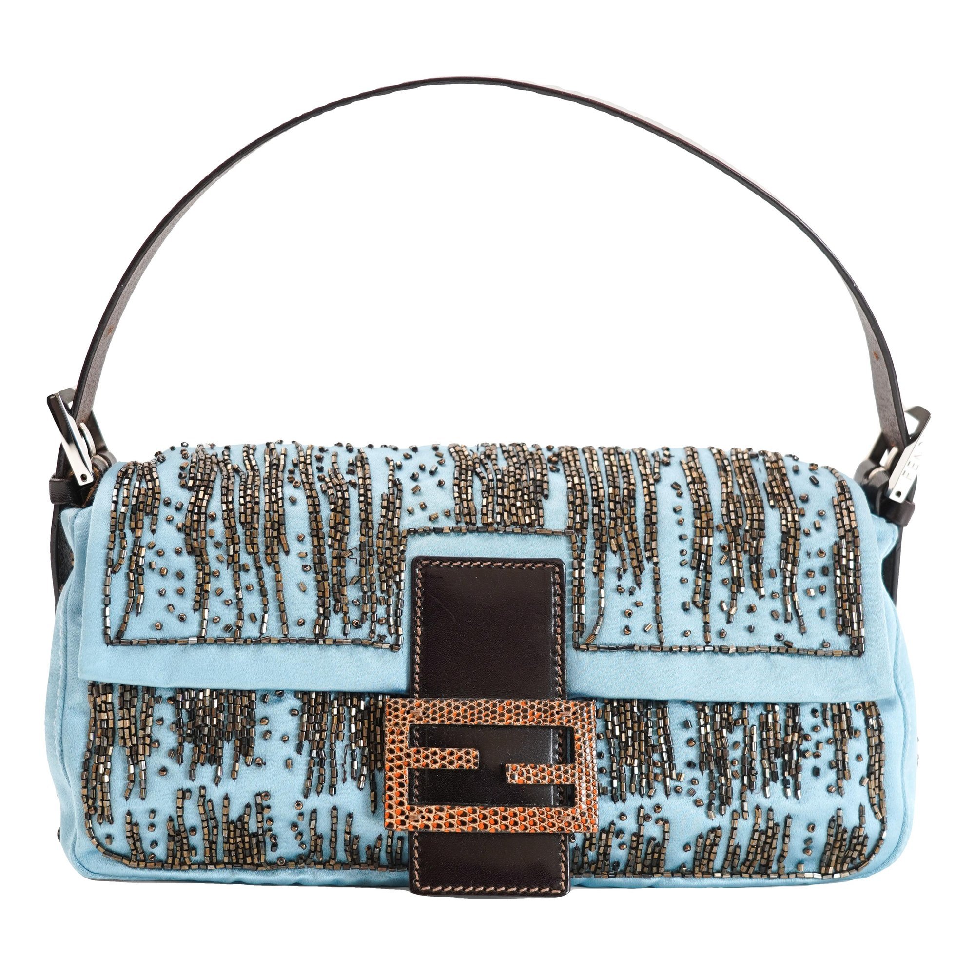 Baguette silk handbag