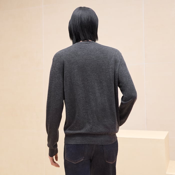 Anthracite "Coutures Inversees" Crewneck Sweater