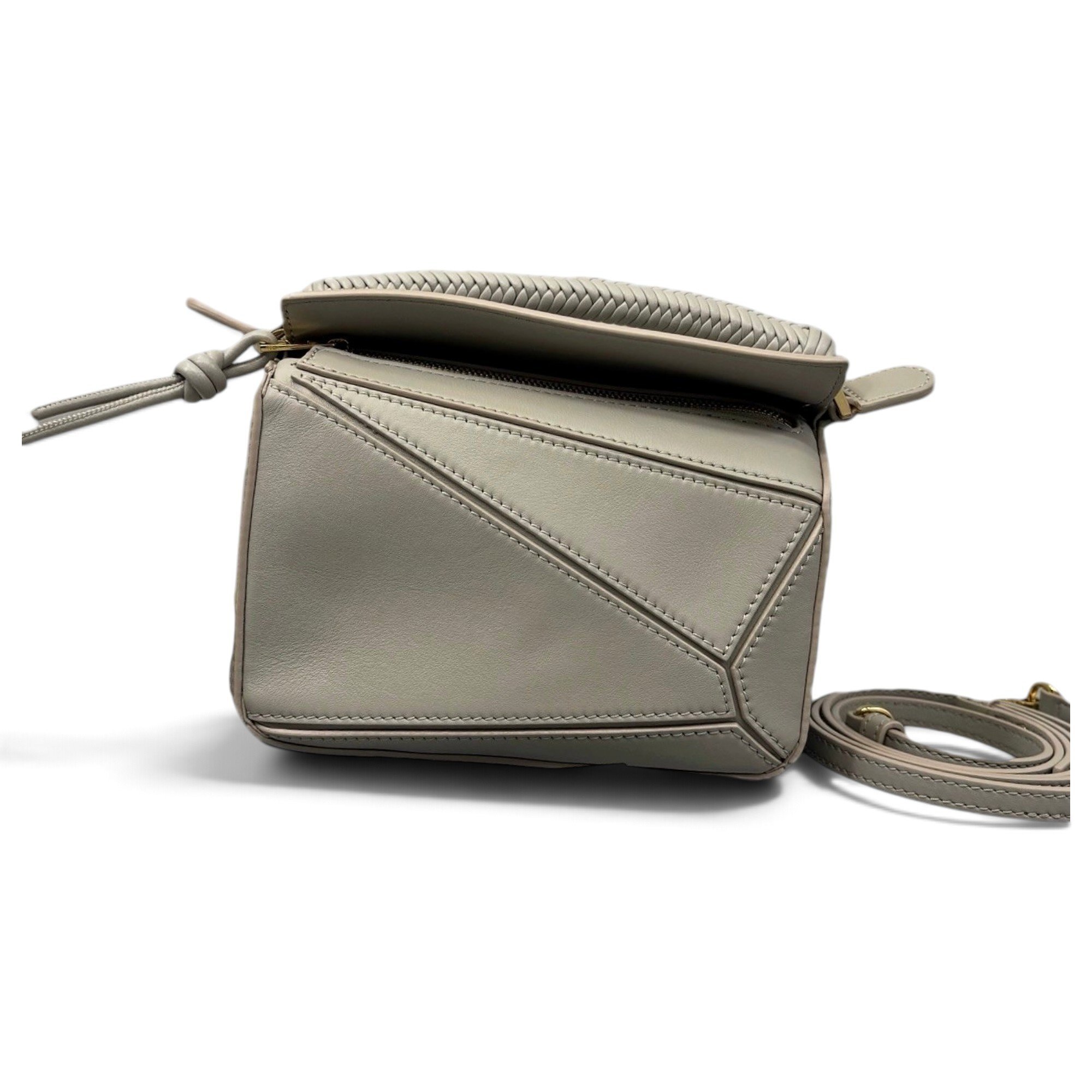 Puzzle leather handbag