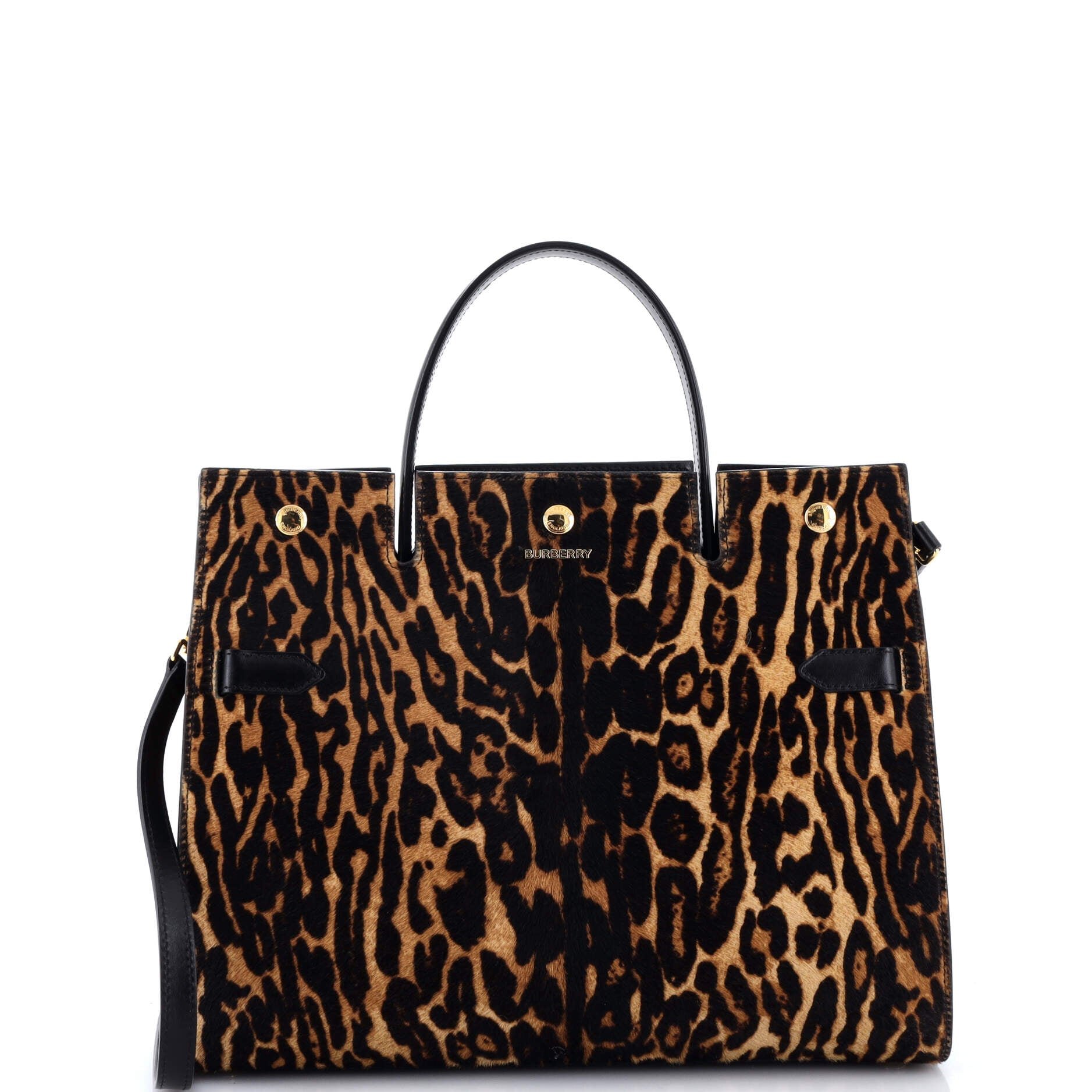 Title Top Handle Bag Printed Calf Hair Medium