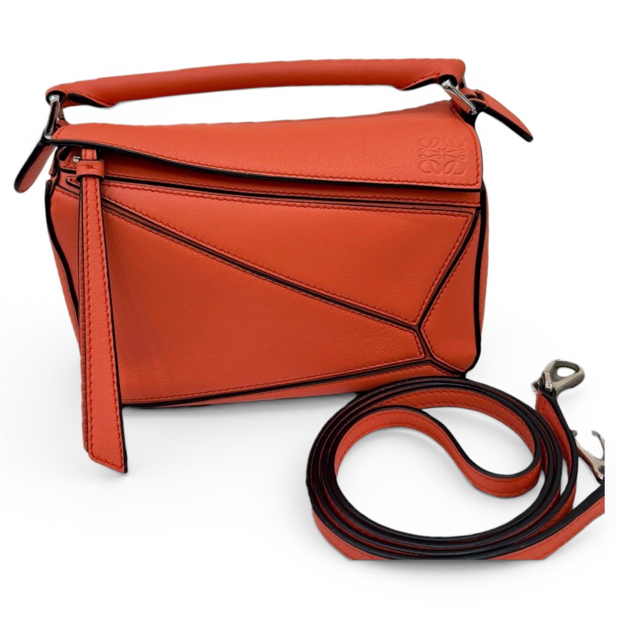 Puzzle leather handbag