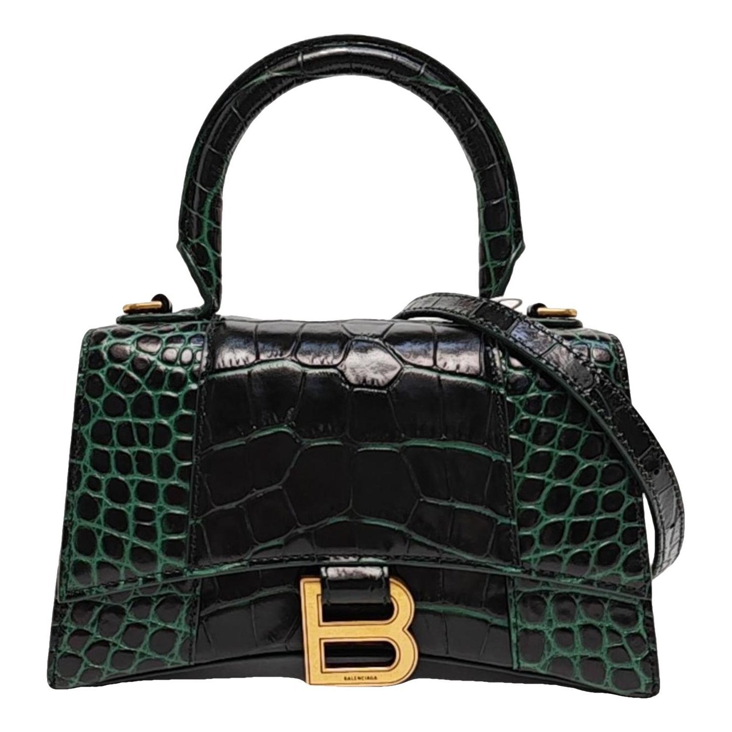 Hourglass leather handbag