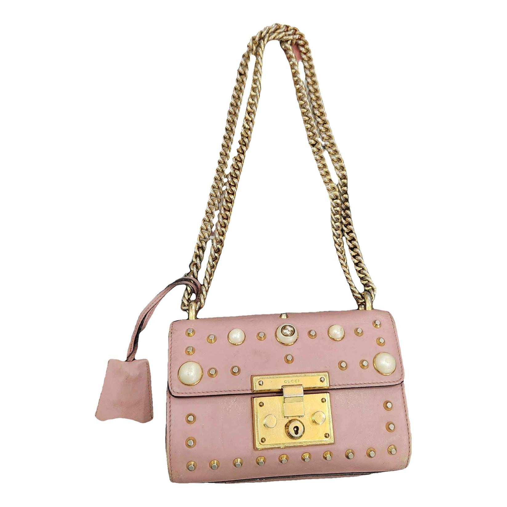 Padlock leather handbag